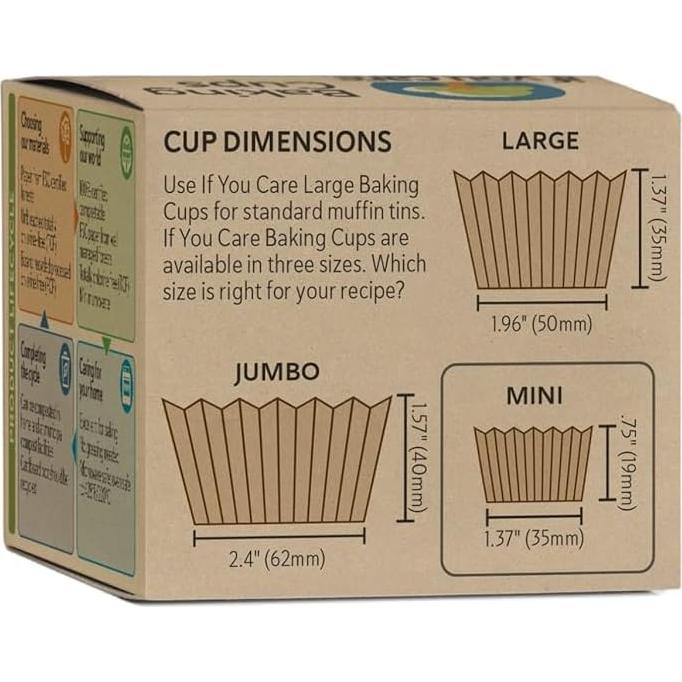 Tazas de Hornear Mini Si Te Importa - 90 Piezas - Papel Natural