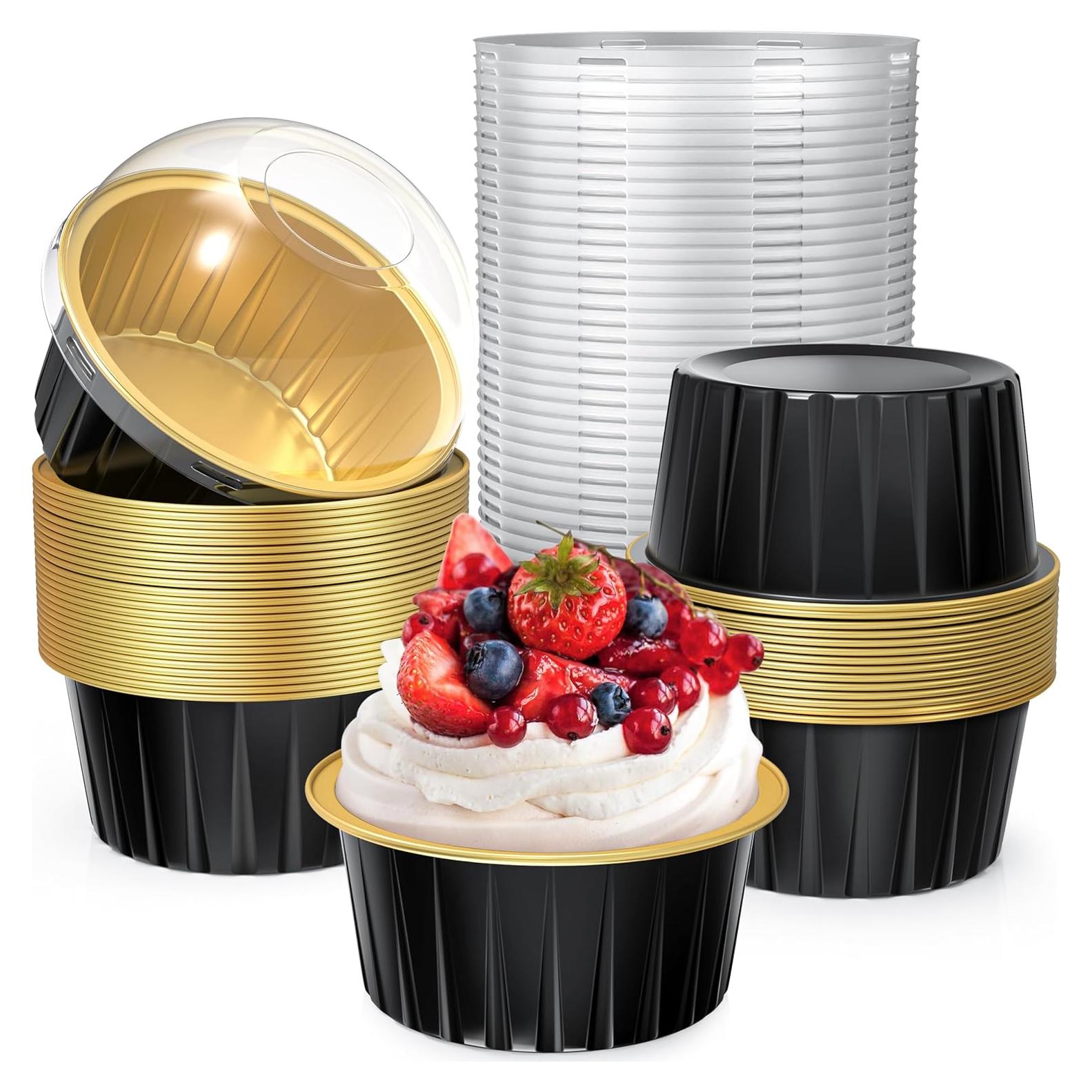 Paquete de 40 moldes desechables TLAZZ para mini pasteles 150ml