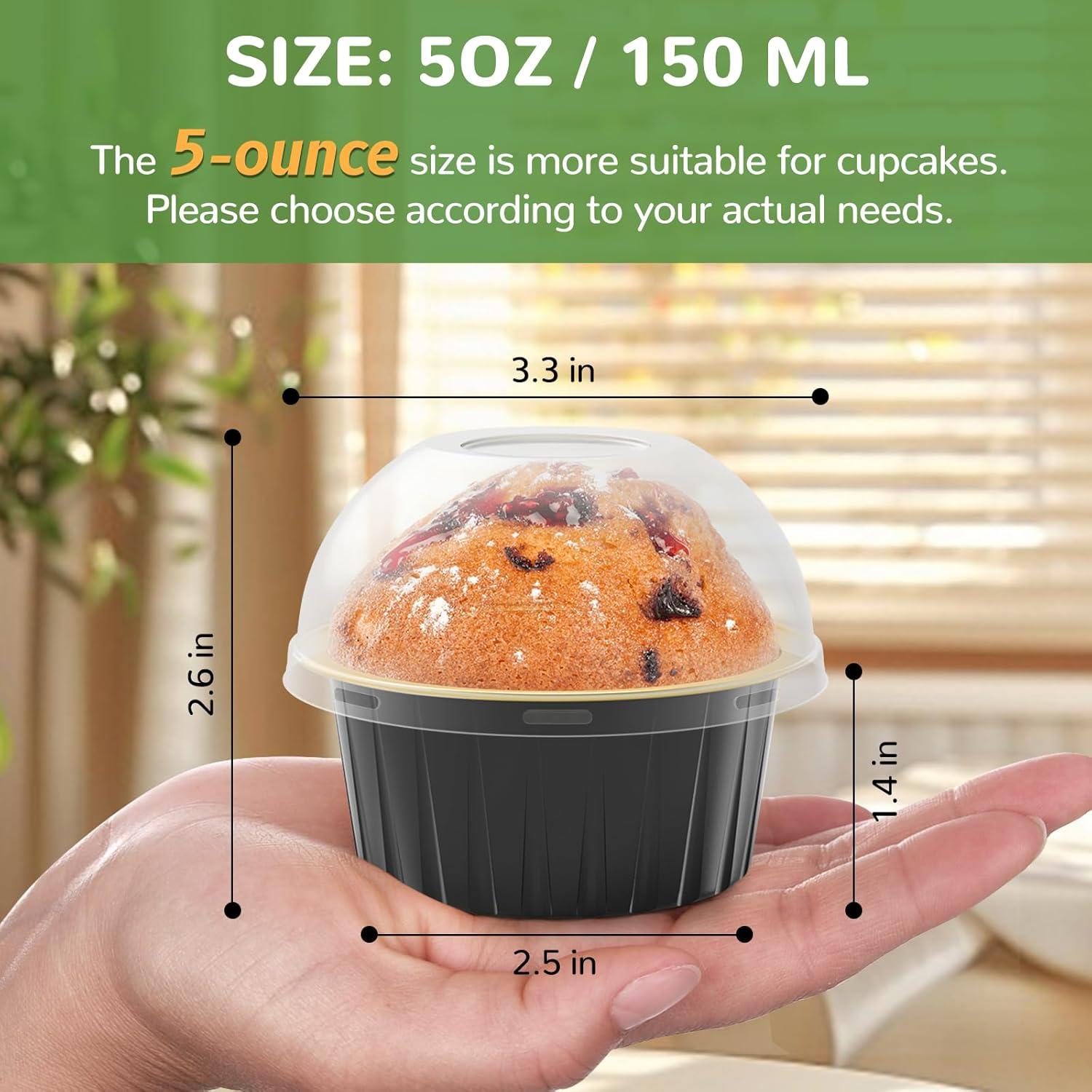 Paquete de 40 moldes desechables TLAZZ para mini pasteles 150ml