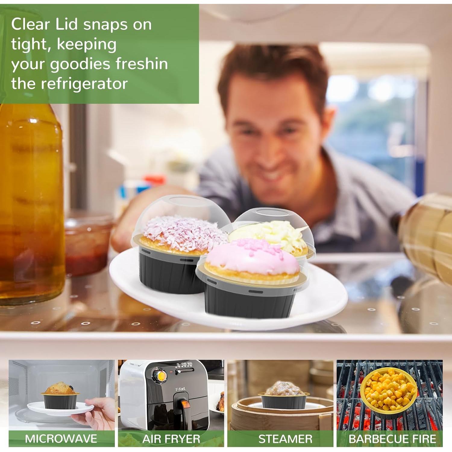 Paquete de 40 moldes desechables TLAZZ para mini pasteles 150ml