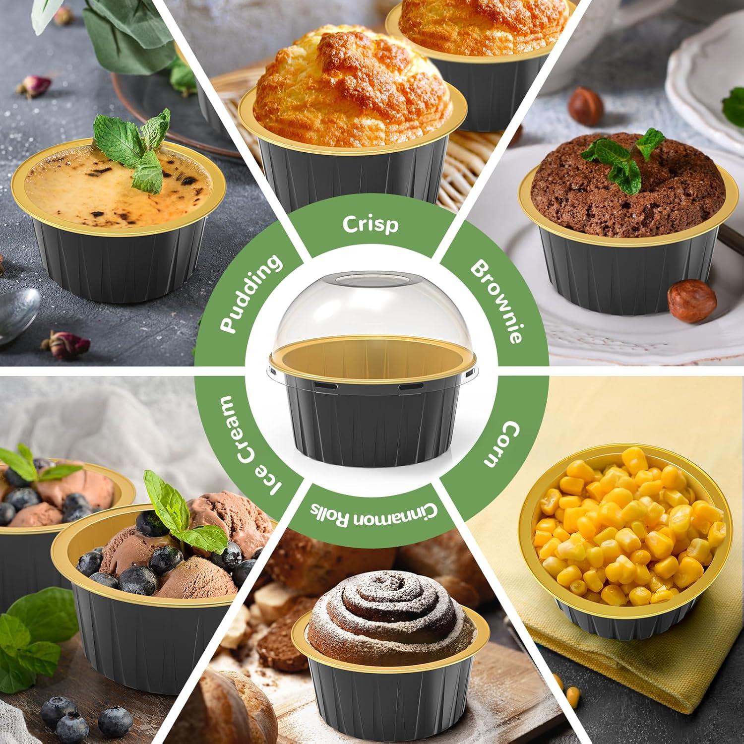 Paquete de 40 moldes desechables TLAZZ para mini pasteles 150ml