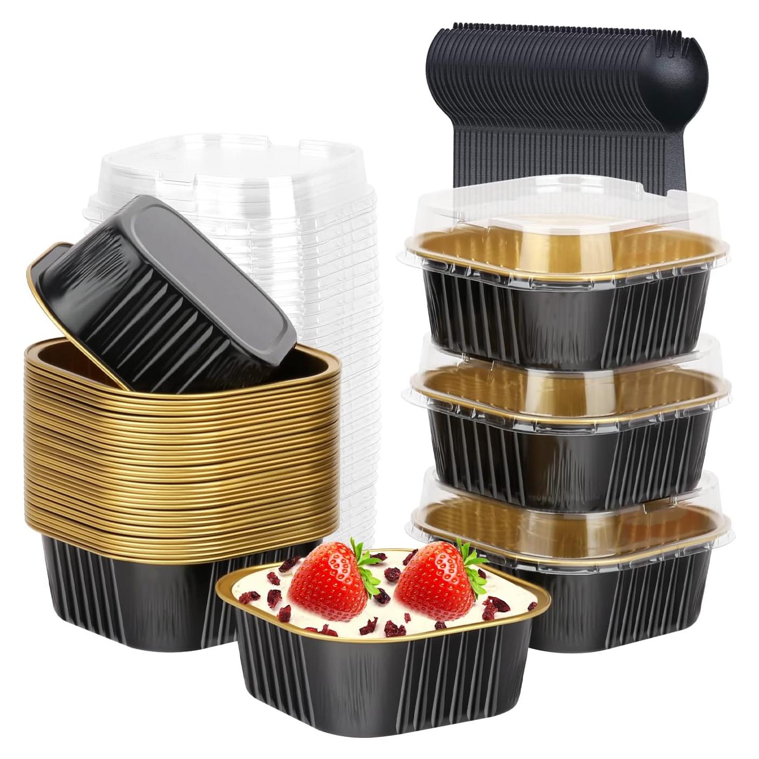 Moldes para Pasteles Mini LNYZQUS 10oz con Tapas - 40 Piezas