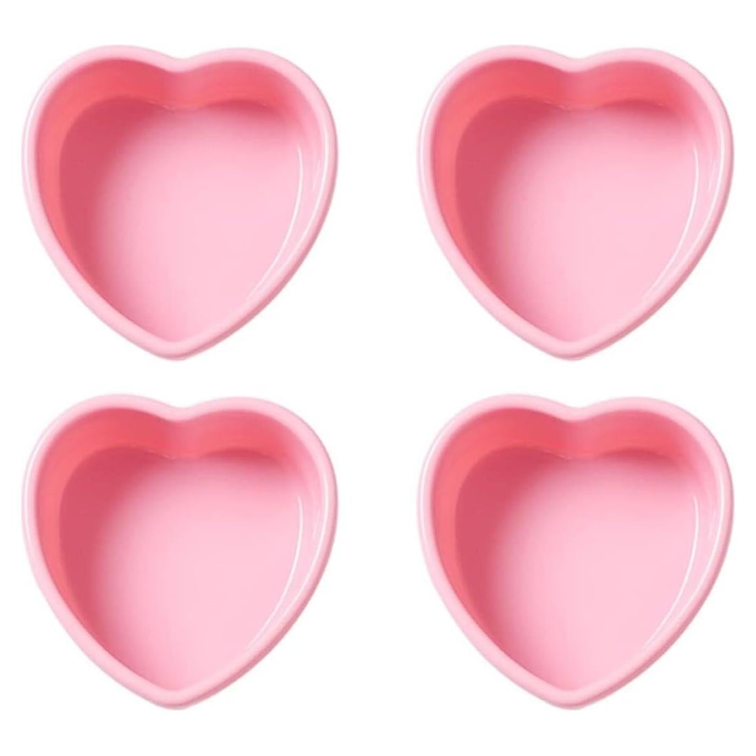 Juego de Moldes de Silicona Antiadherentes REKIDOOL 4 Pzas Corazón