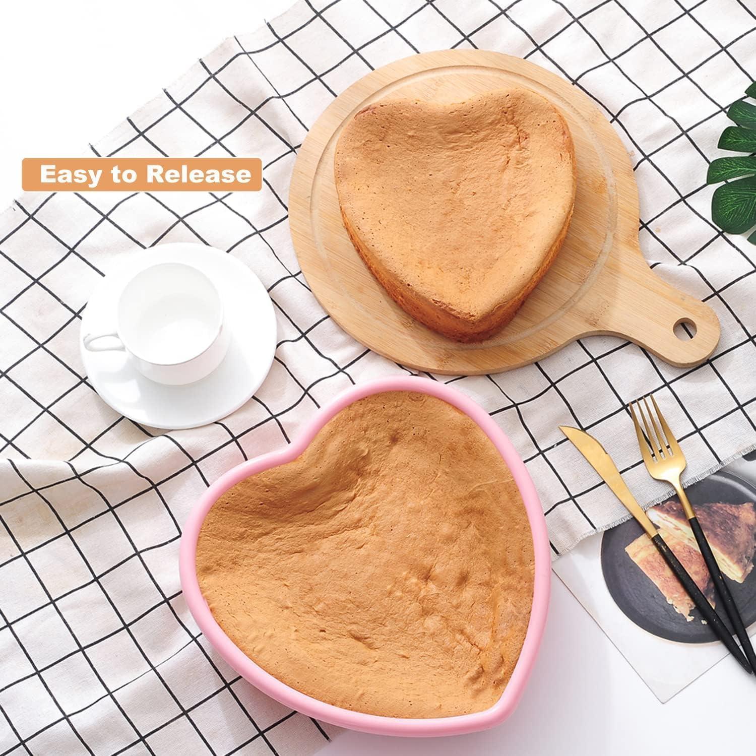 Juego de Moldes de Silicona Antiadherentes REKIDOOL 4 Pzas Corazón