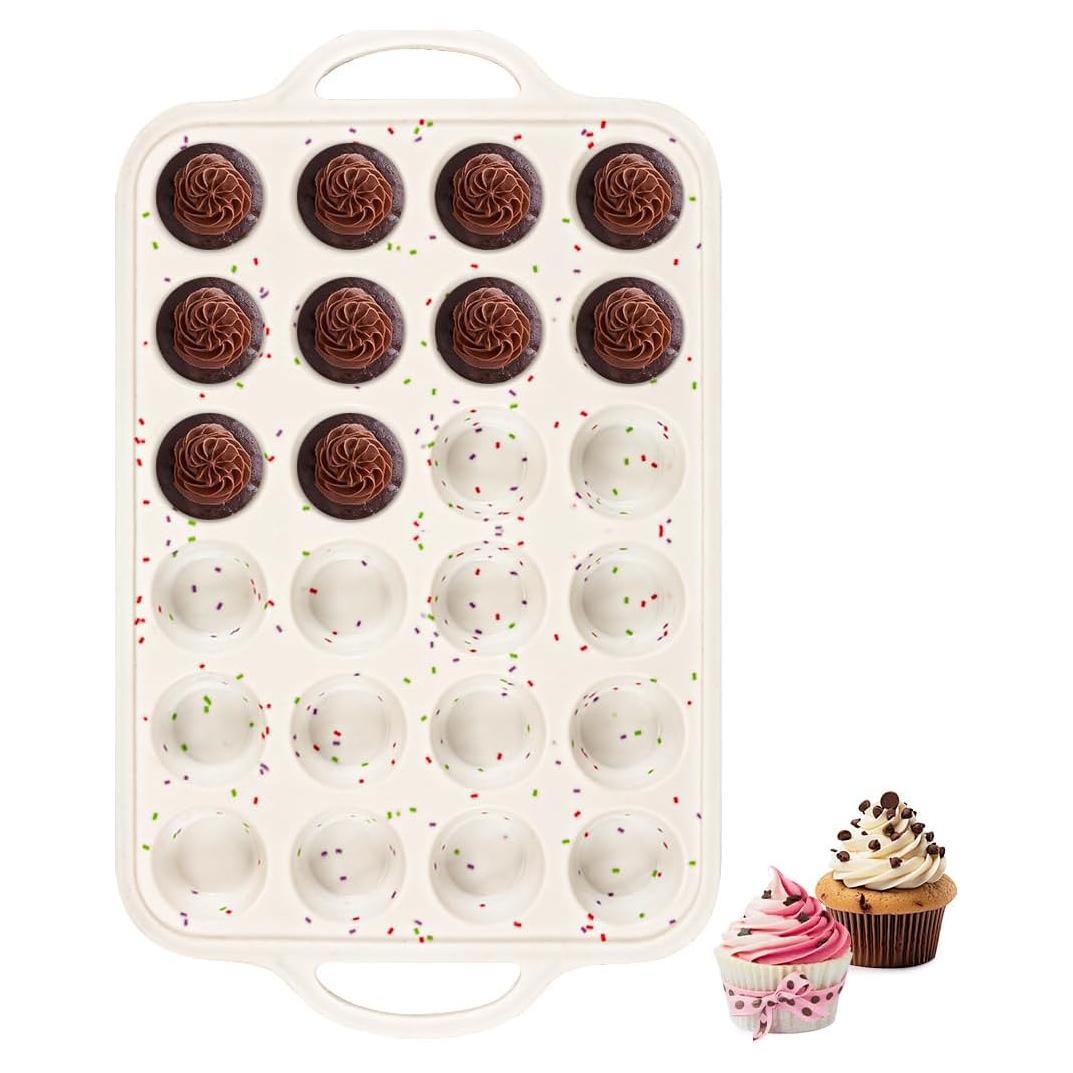 Molde de Mini Muffin Fimary de Silicona 24 Tazas Apto Horno