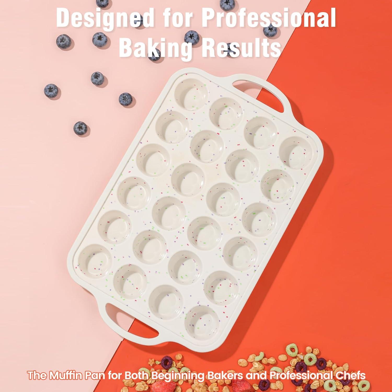 Molde de Mini Muffin Fimary de Silicona 24 Tazas Apto Horno