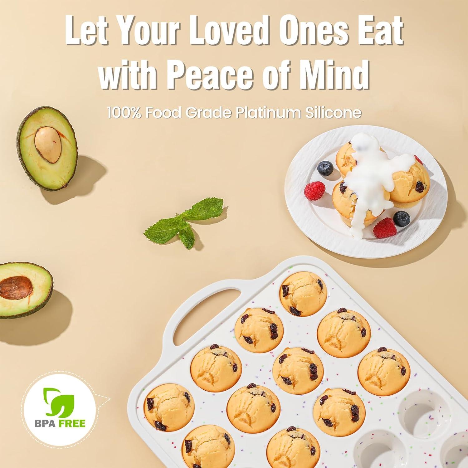 Molde de Mini Muffin Fimary de Silicona 24 Tazas Apto Horno