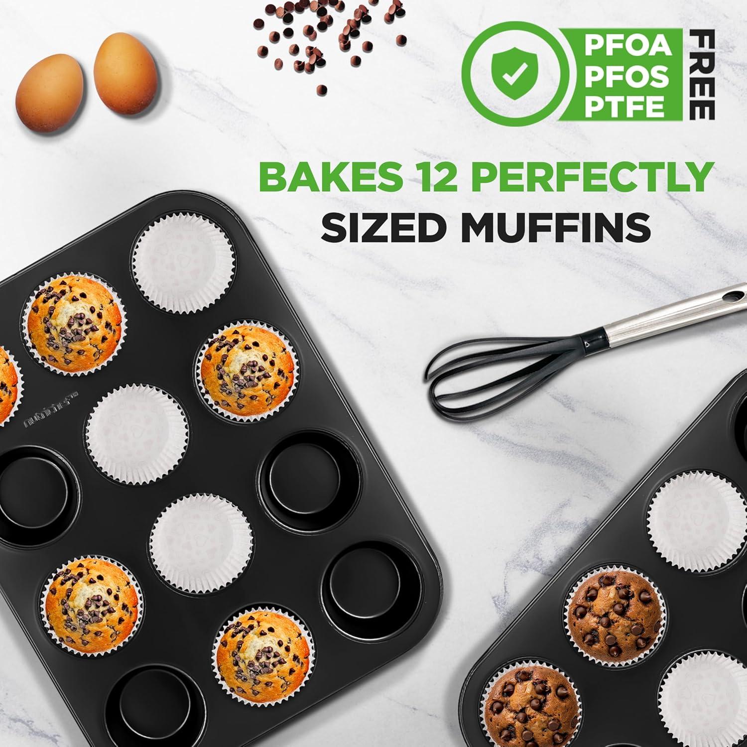 Moldes para Muffin NutriChef 2 Piezas 12 Tazas Antiadherentes