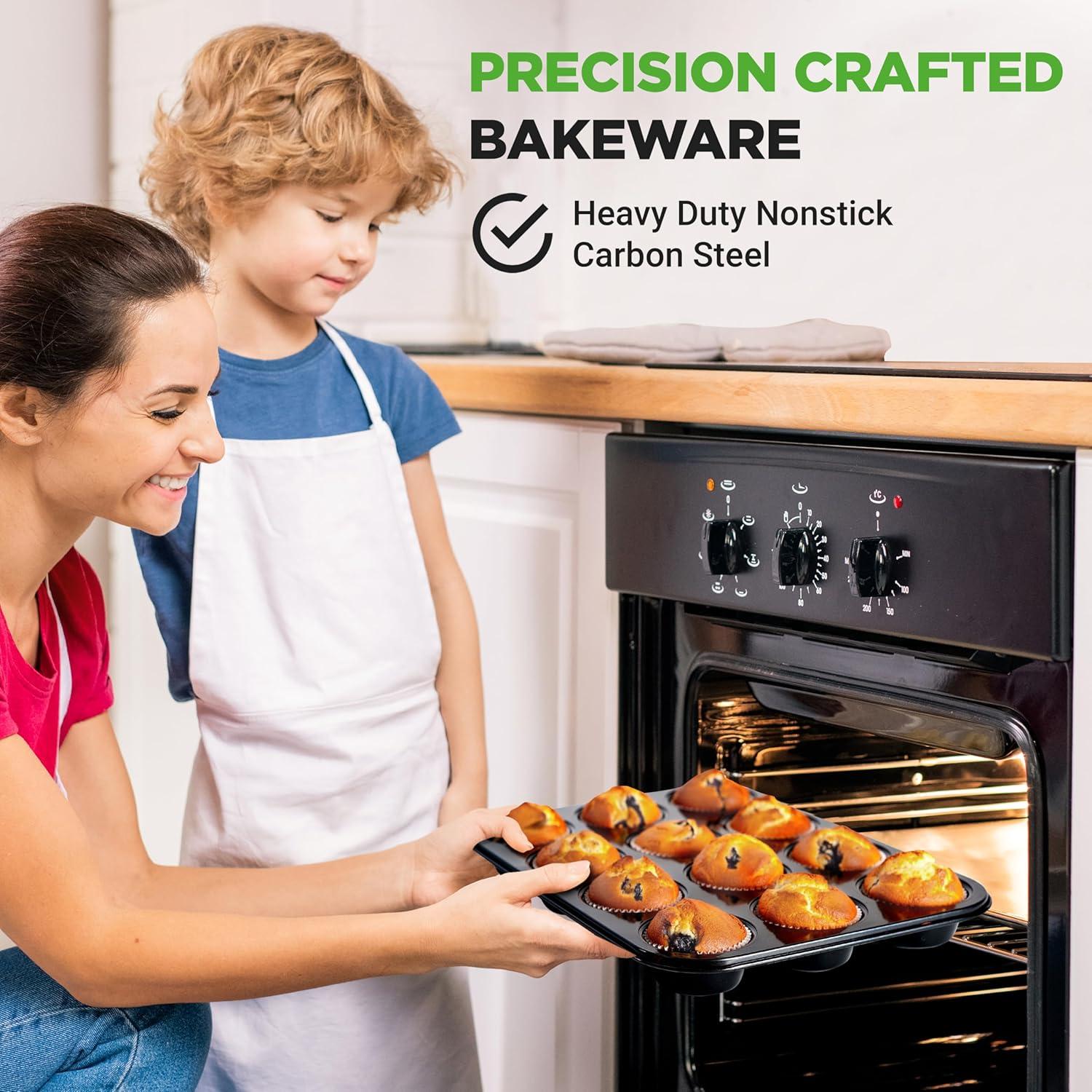 Moldes para Muffin NutriChef 2 Piezas 12 Tazas Antiadherentes