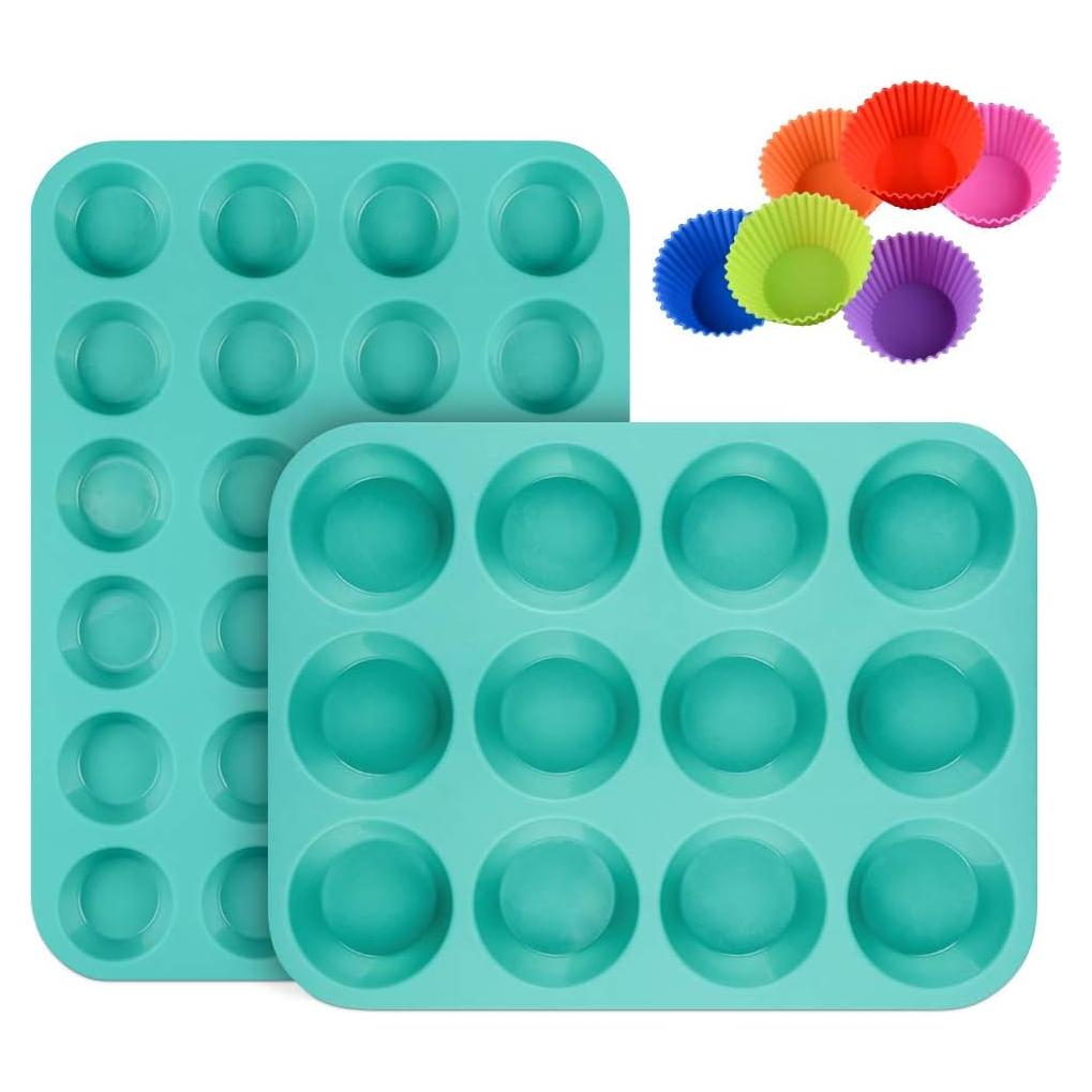 Molde de Silicona para Muffins CAKETIME 12 y 24 Tazas Antiadherente
