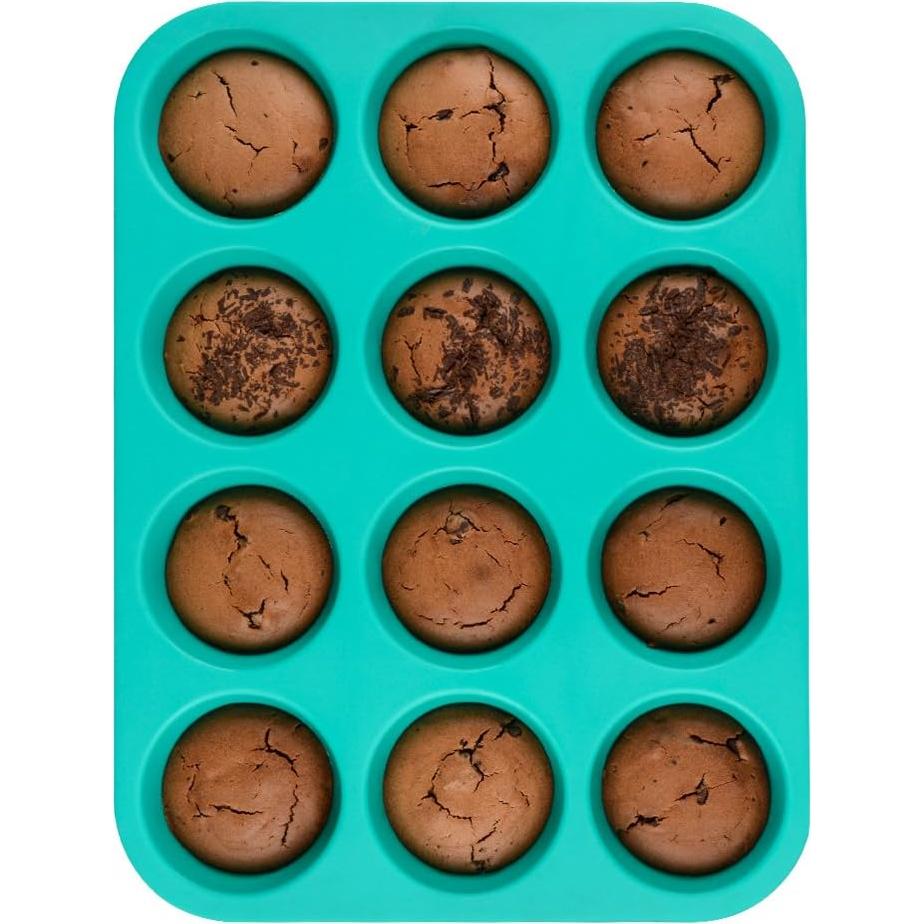 Molde de Silicona para Muffins CAKETIME 12 y 24 Tazas Antiadherente