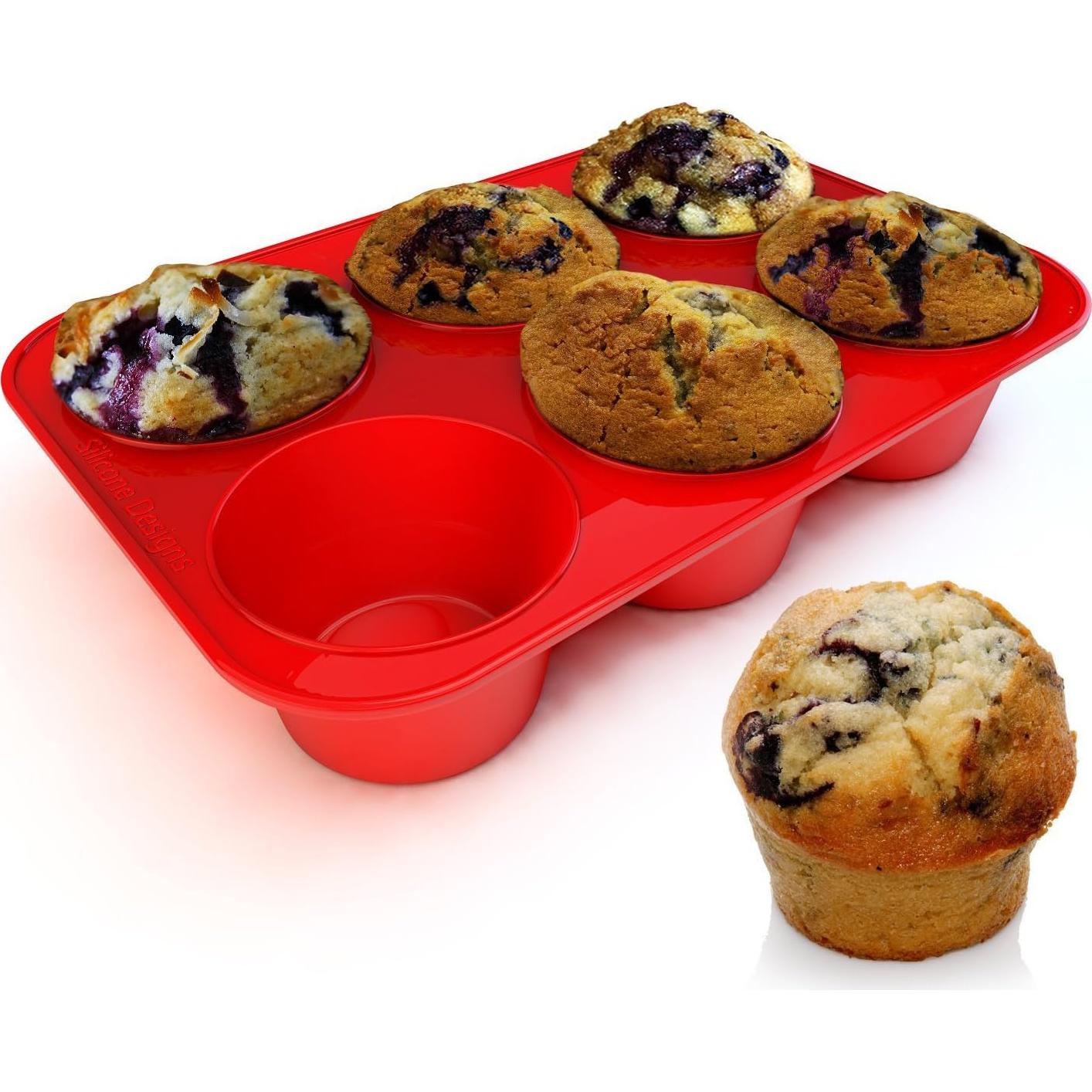 Molde de Muffin Jumbo de Silicona 6 Tazas - Diseños de Silicona