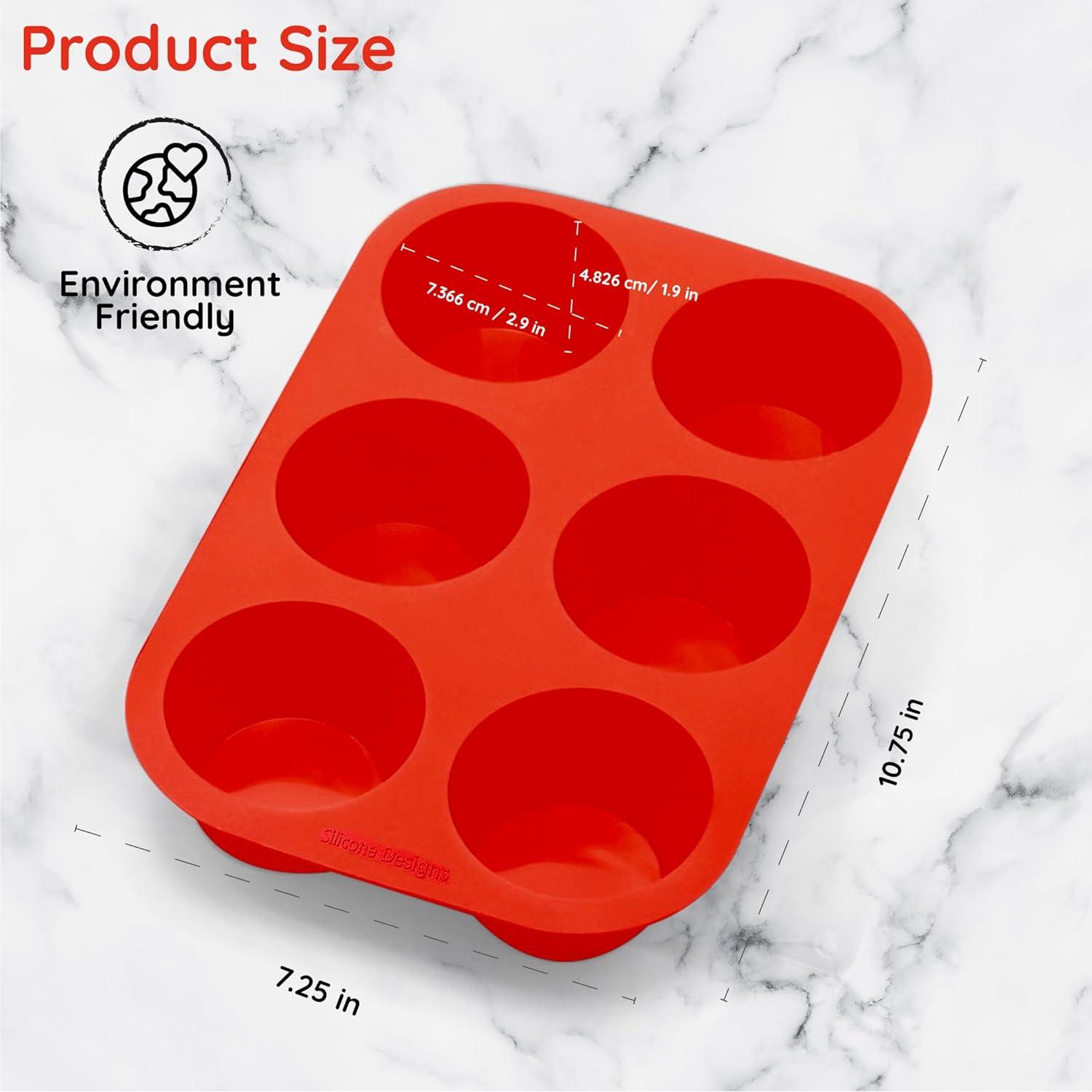 Molde de Muffin Jumbo de Silicona 6 Tazas - Diseños de Silicona