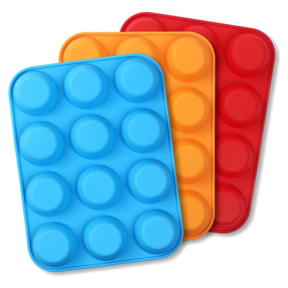 Molde de Silicona para Muffins Cozihom 12 Tazas Antiadherente