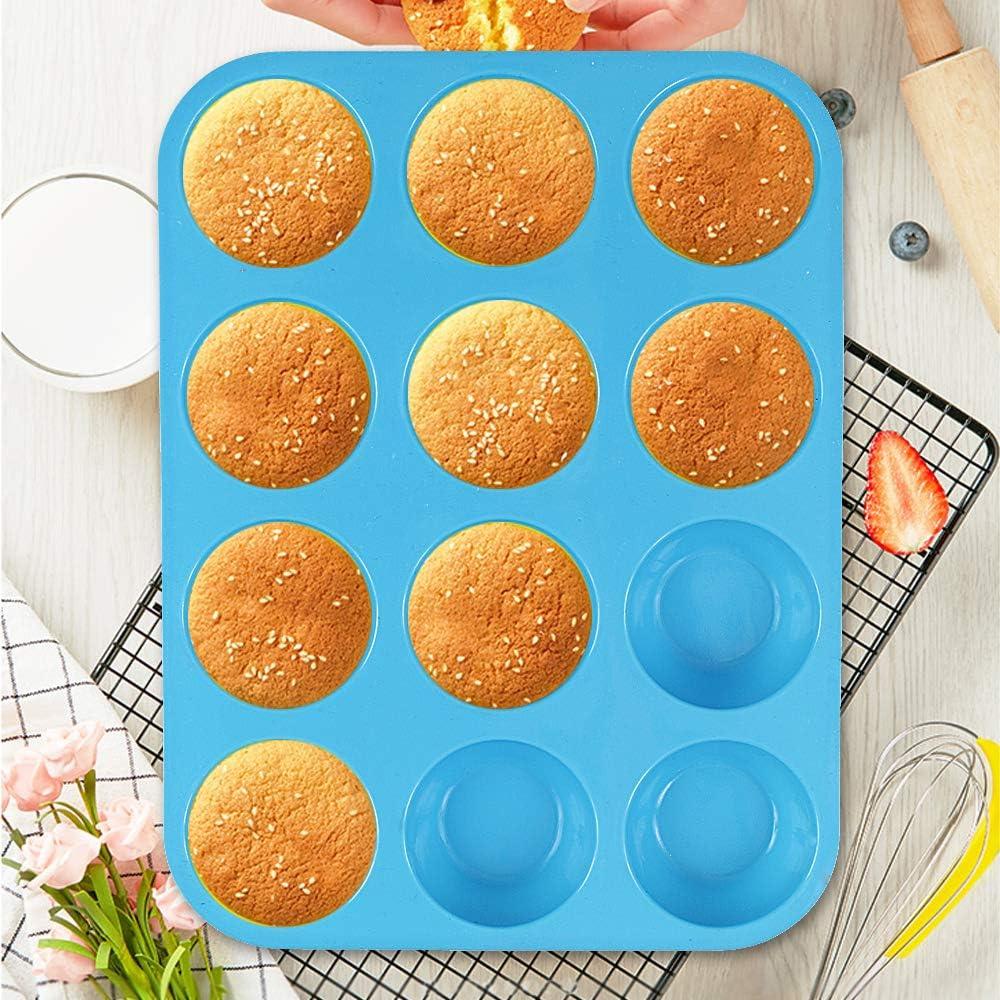 Molde de Silicona para Muffins Cozihom 12 Tazas Antiadherente