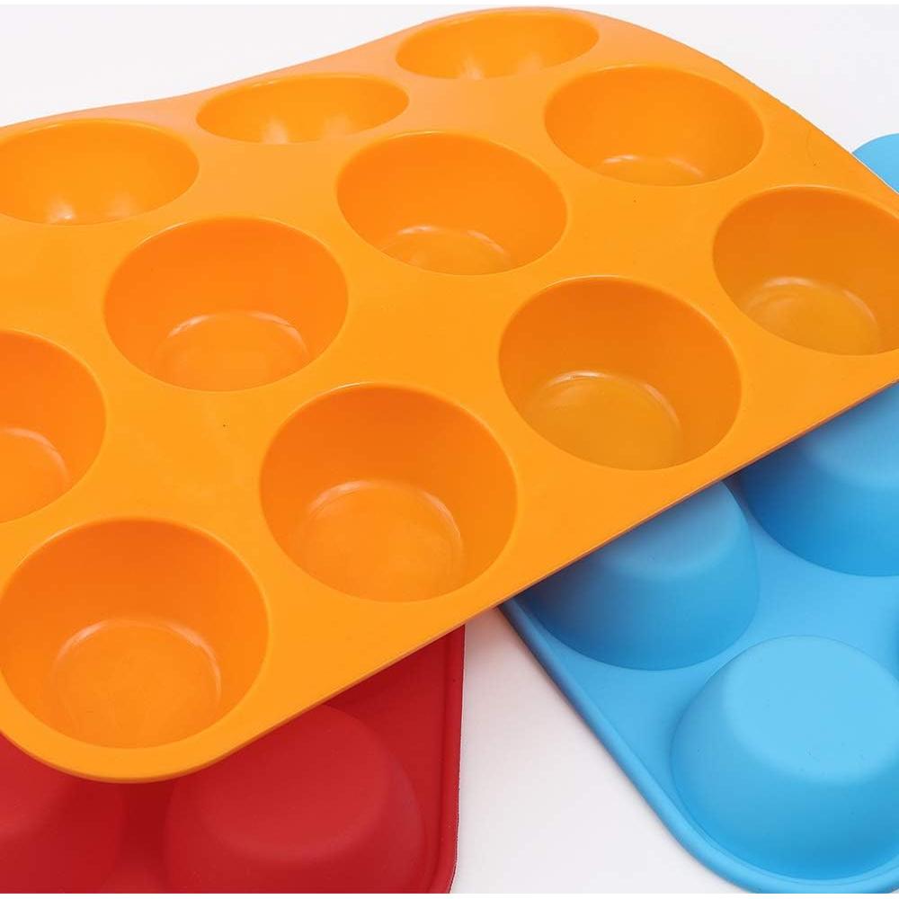 Molde de Silicona para Muffins Cozihom 12 Tazas Antiadherente