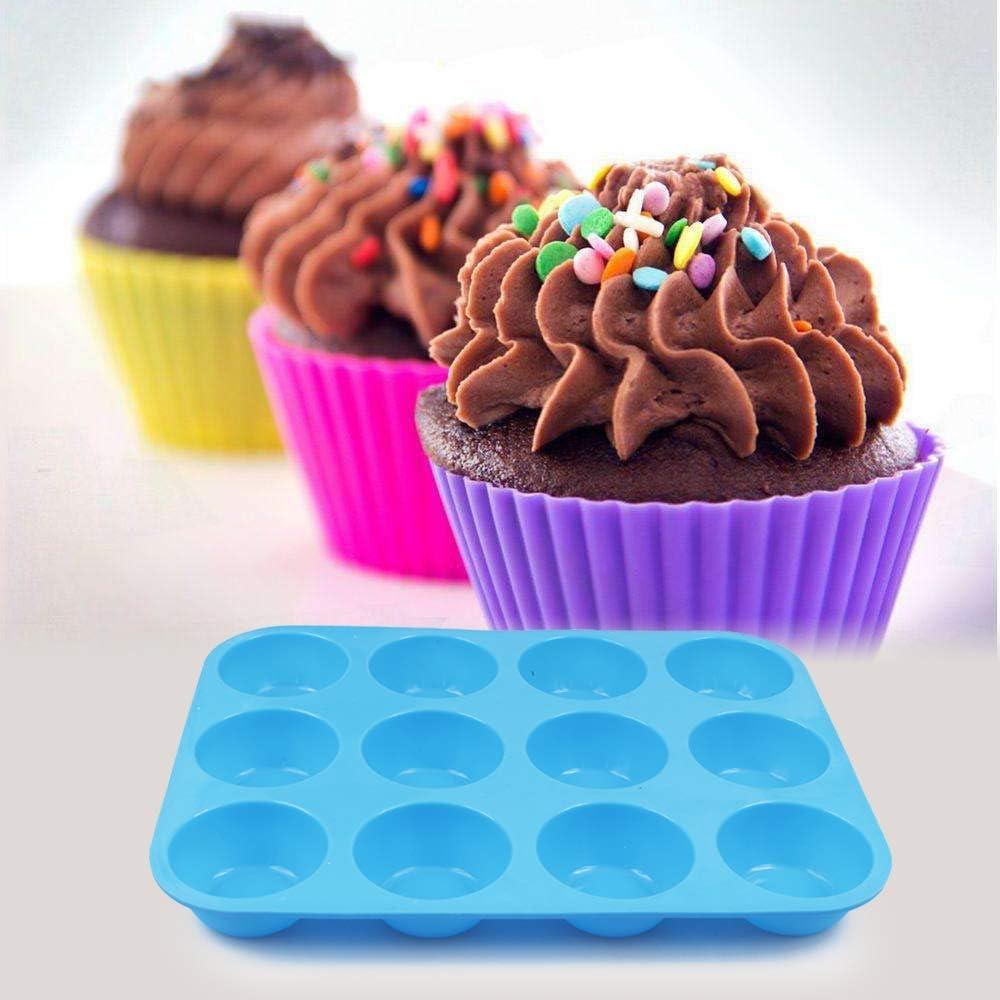 Molde de Silicona para Muffins Cozihom 12 Tazas Antiadherente