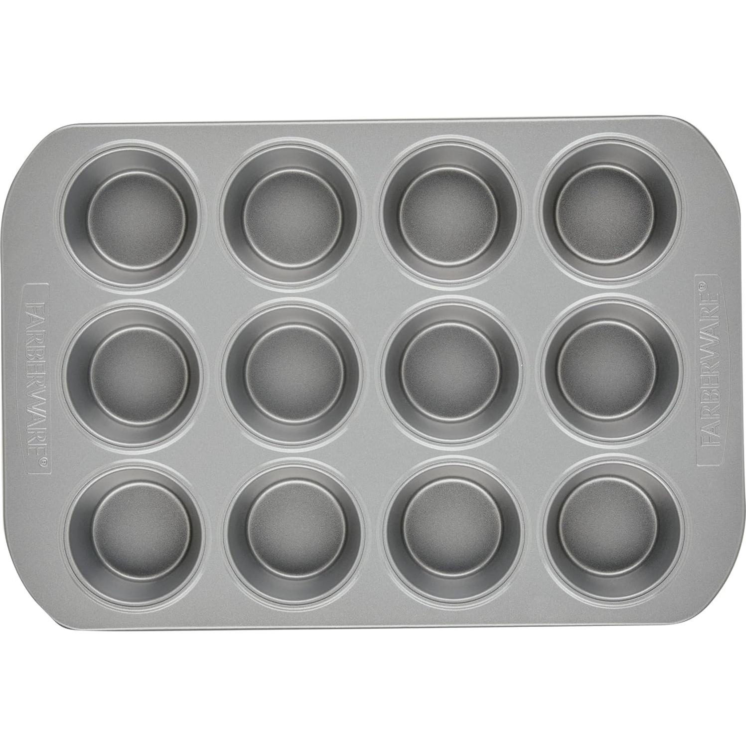 Molde para Muffins Antiadherente Farberware 12 Tazas Gris