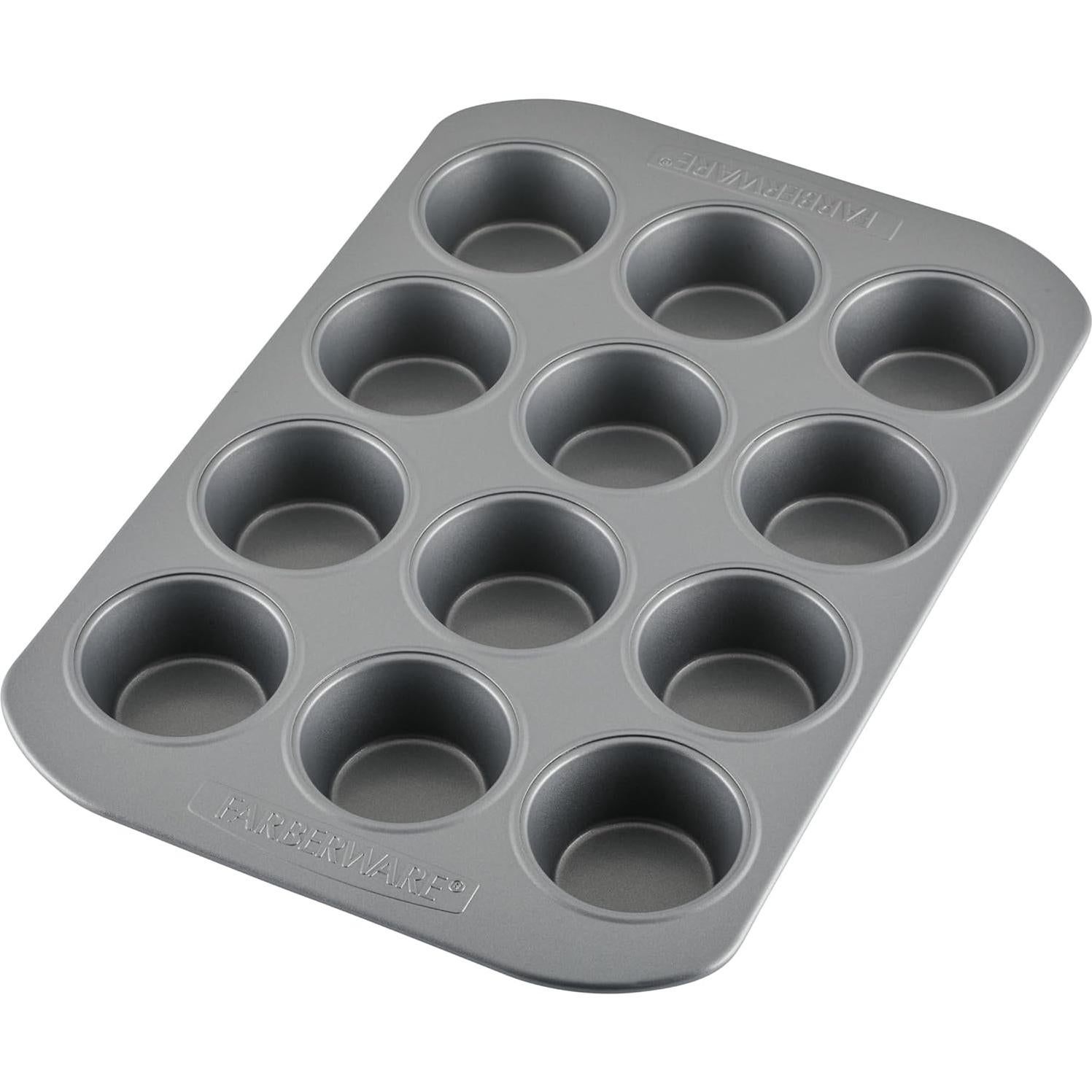 Molde para Muffins Antiadherente Farberware 12 Tazas Gris