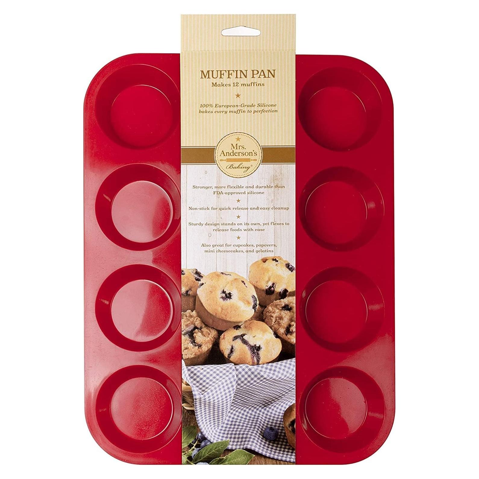 Molde para Muffins de Silicona 12 Tazas Mrs. Anderson Antiadherente