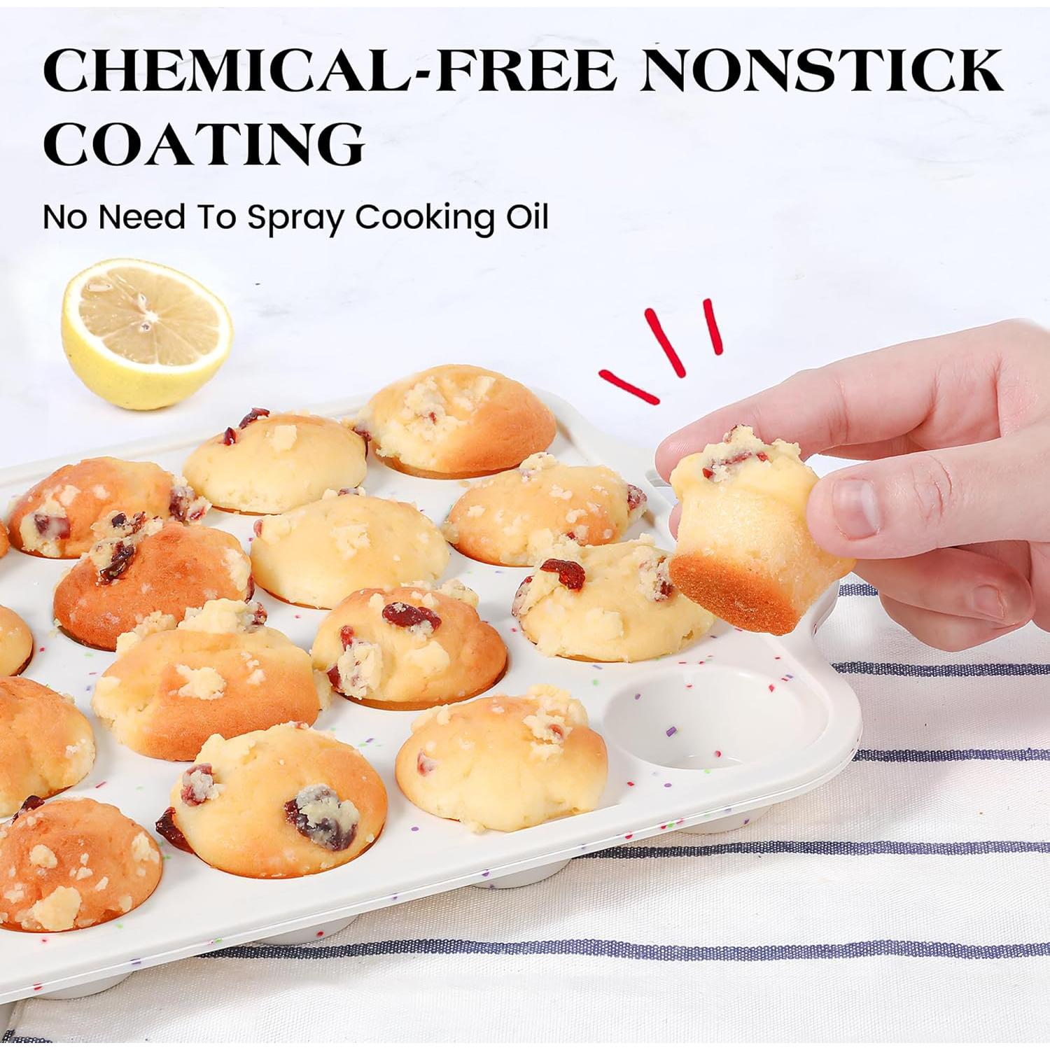 Molde Mini para Muffin AOTASO 24 Tazas Silicona Crema