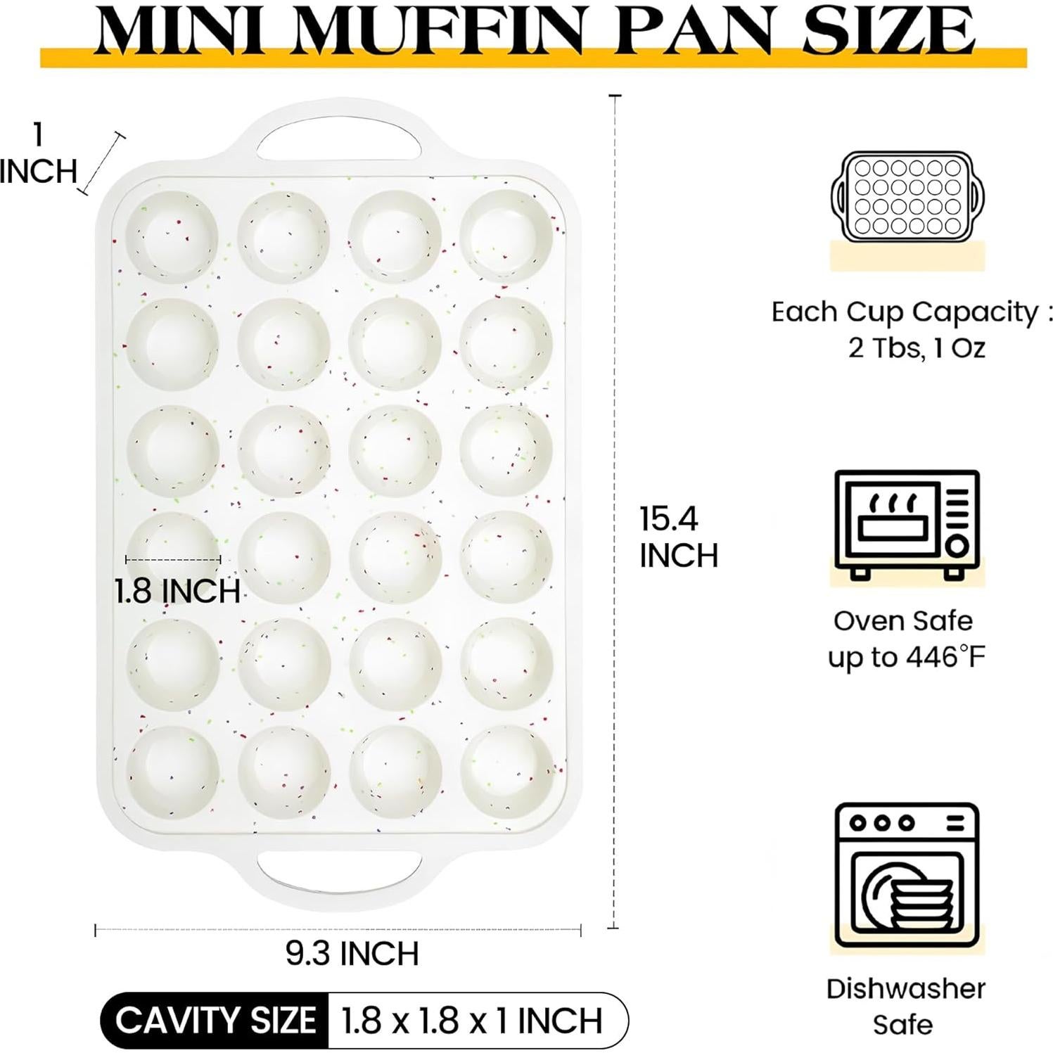Molde Mini para Muffin AOTASO 24 Tazas Silicona Crema