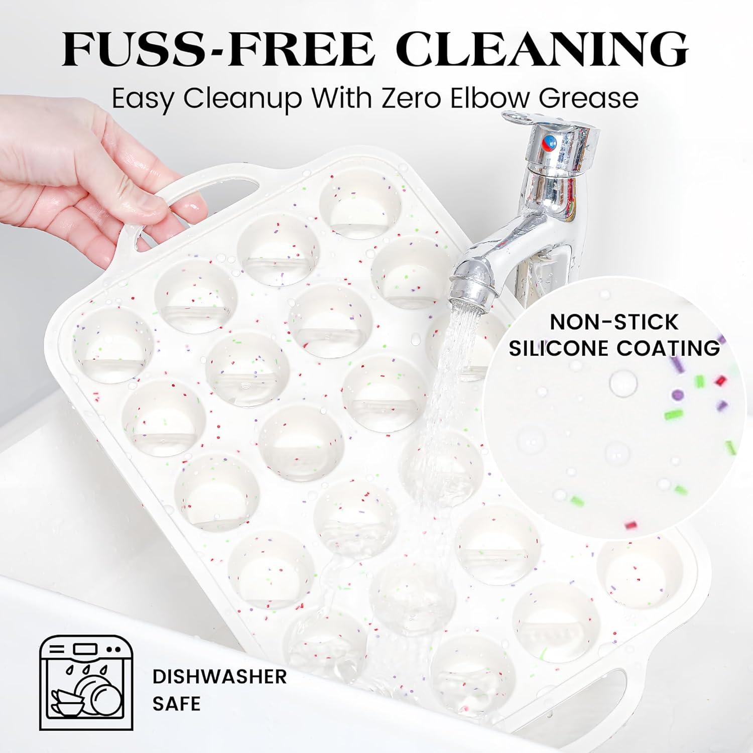 Molde Mini para Muffin AOTASO 24 Tazas Silicona Crema