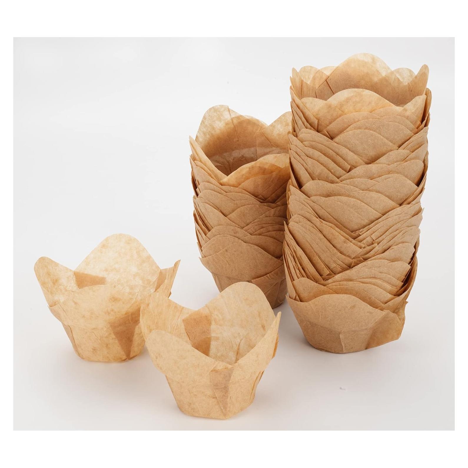 Forros de Tulipán para Cupcake Manzana Dorada 100 Pcs Natural