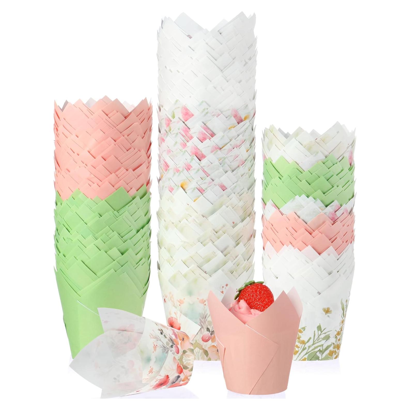 Forros de Cupcake Tulipán Havawish 500 Piezas a Prueba de Grasa