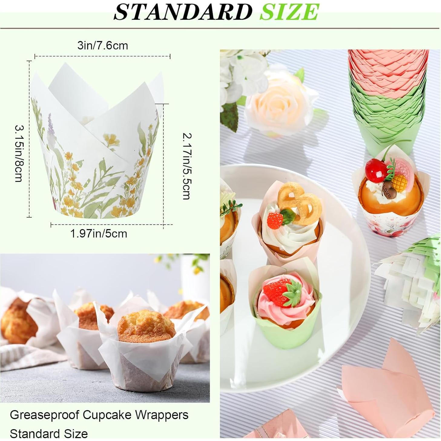 Forros de Cupcake Tulipán Havawish 500 Piezas a Prueba de Grasa