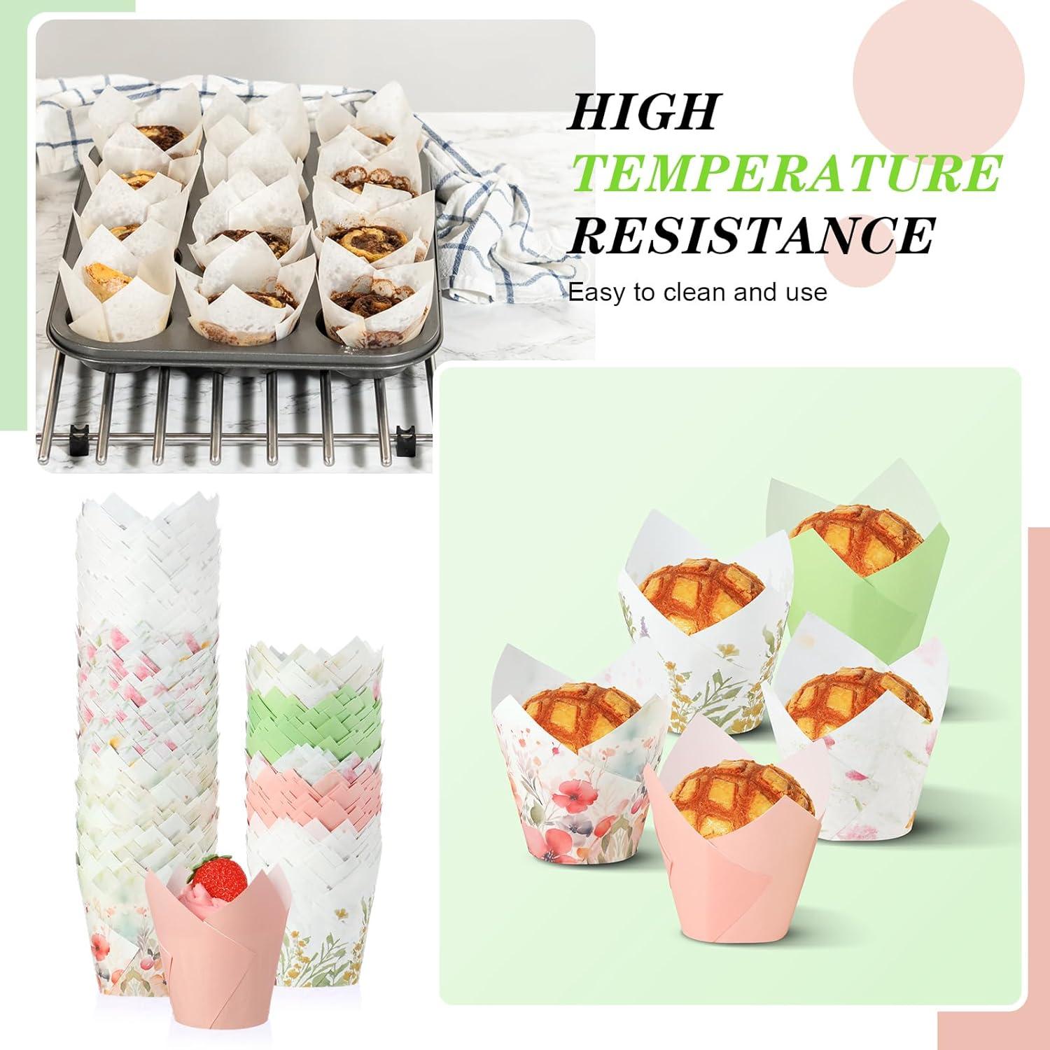 Forros de Cupcake Tulipán Havawish 500 Piezas a Prueba de Grasa