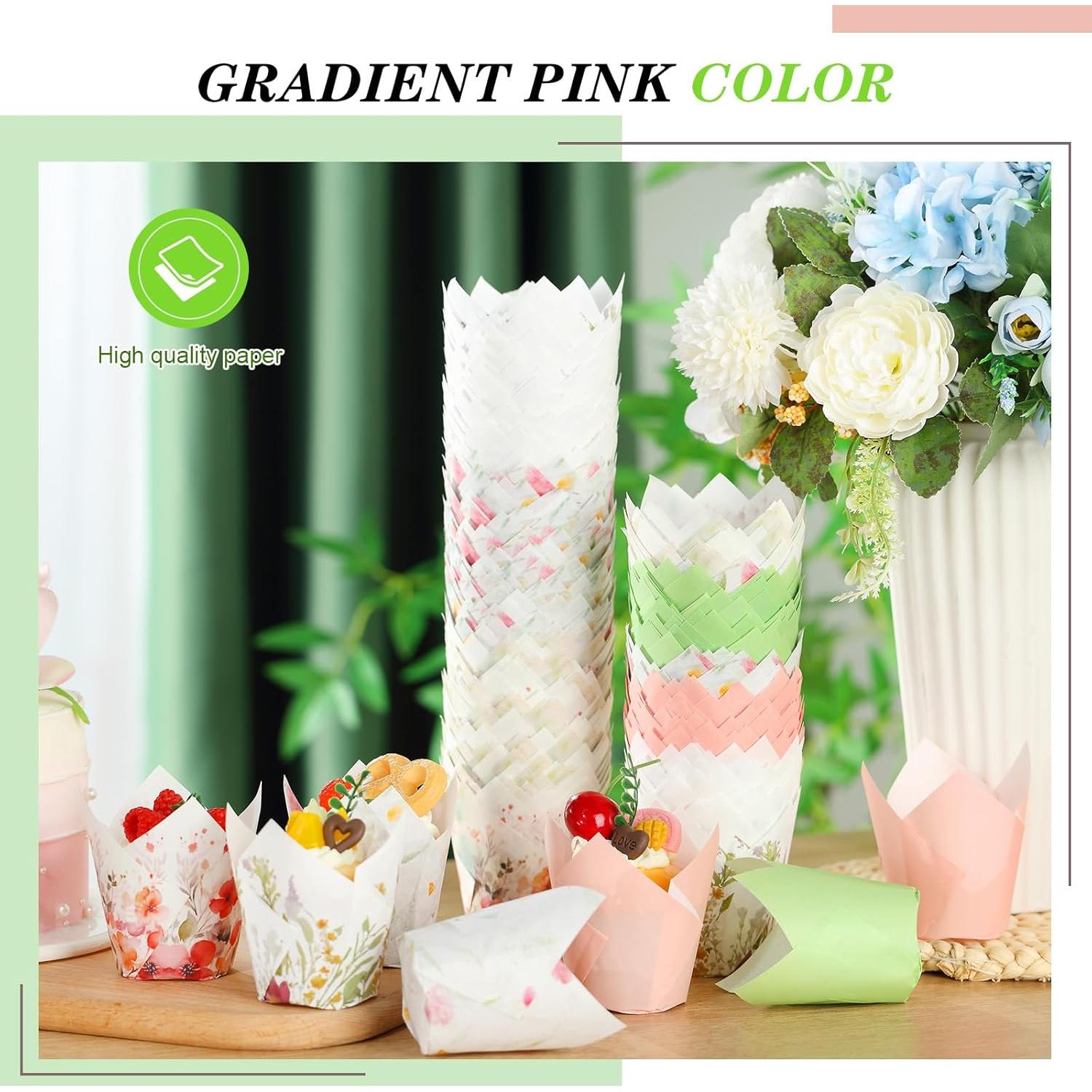 Forros de Cupcake Tulipán Havawish 500 Piezas a Prueba de Grasa