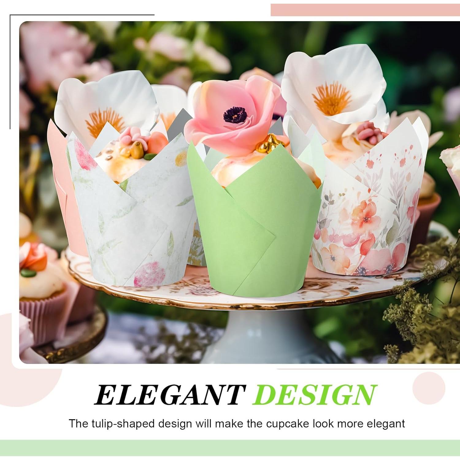 Forros de Cupcake Tulipán Havawish 500 Piezas a Prueba de Grasa