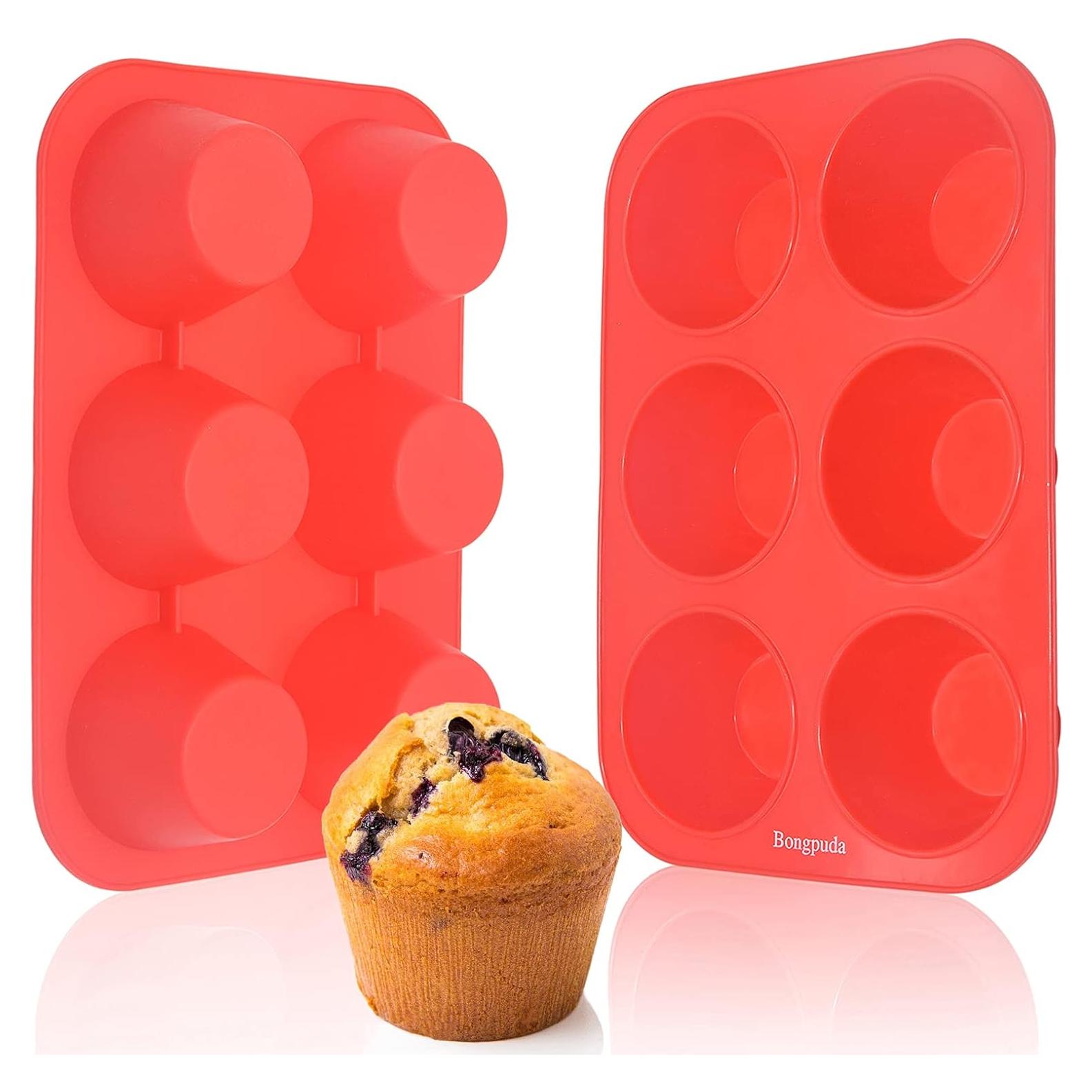 Molde de Muffin Grande de Silicona Bongpuda - 6 Tazas