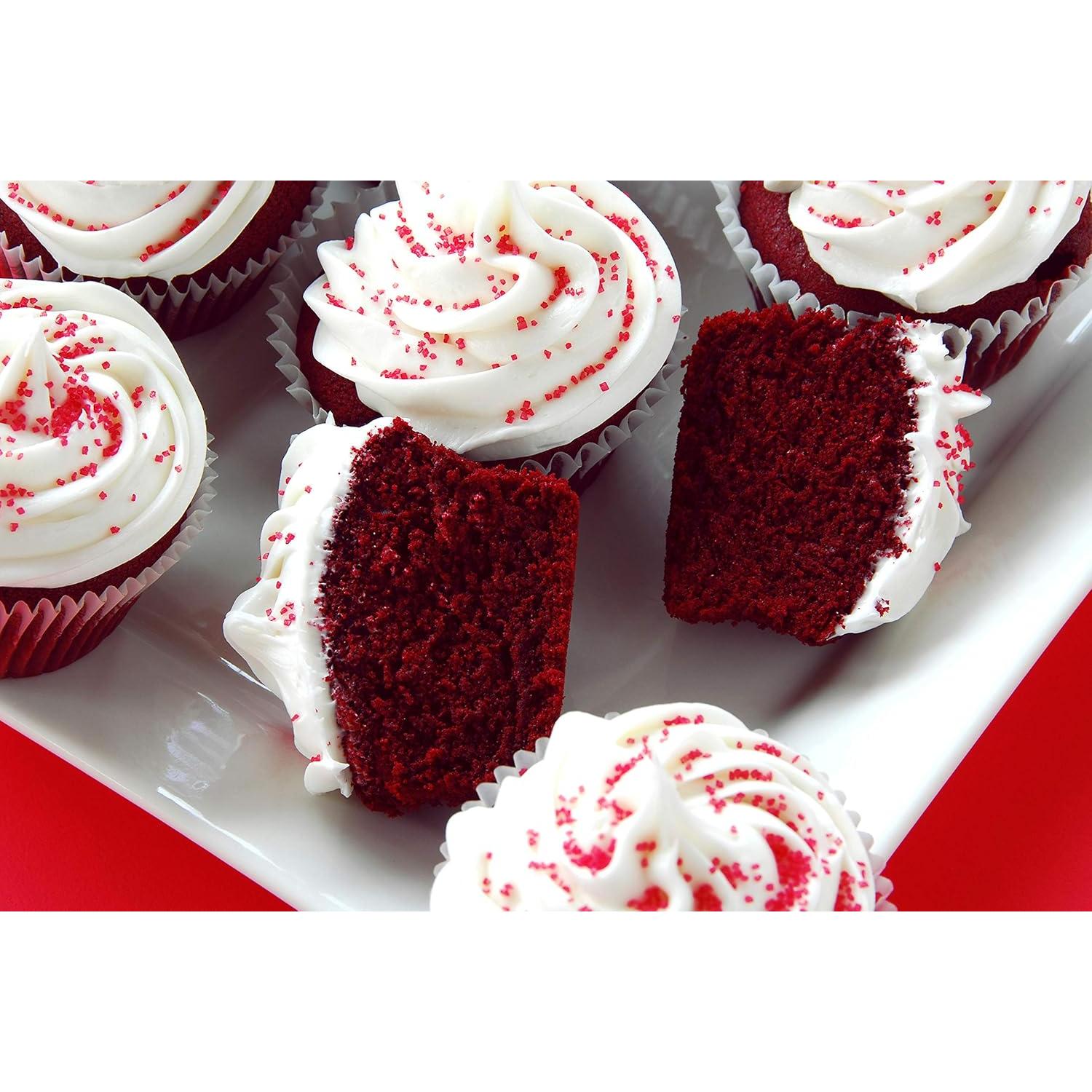 Molde de Muffin de Silicona Aokinle 6 Tazas Antiadherente Rojo