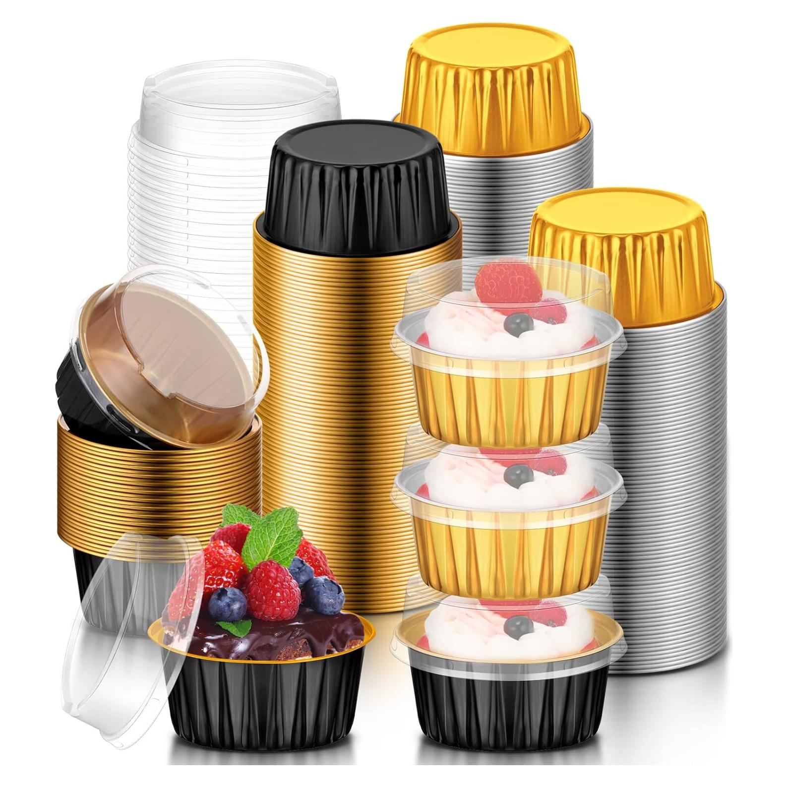 120 Tazas de Hornear de Aluminio Desechables Eaasty 125 ml