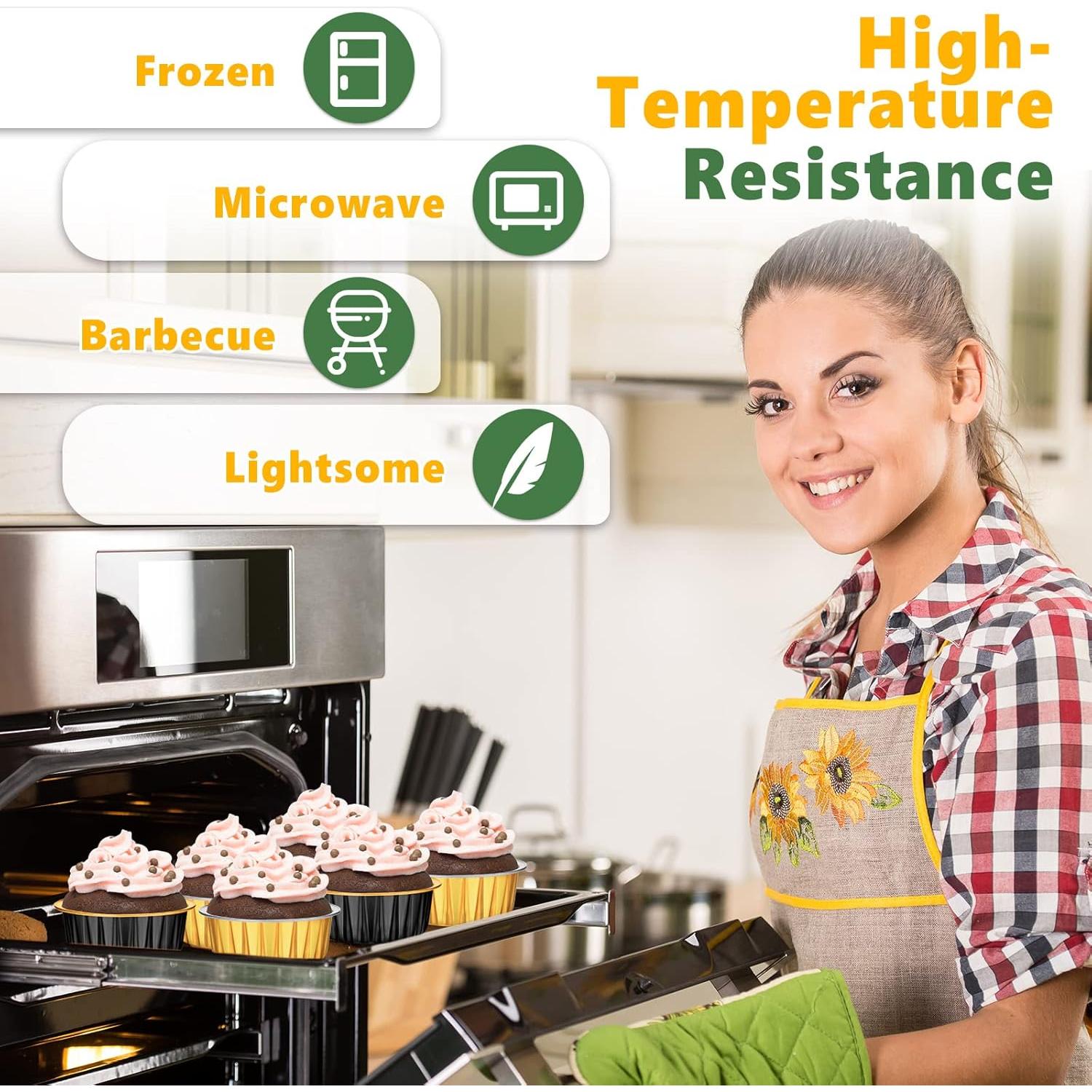 120 Tazas de Hornear de Aluminio Desechables Eaasty 125 ml