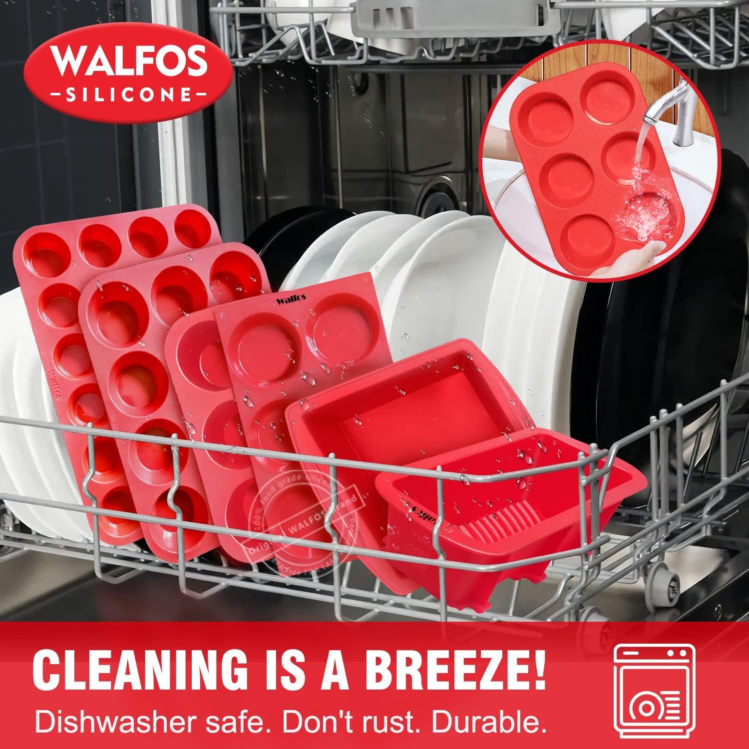 Moldes de Silicona para Muffins Walfos - 6 Tazas Antiadherentes