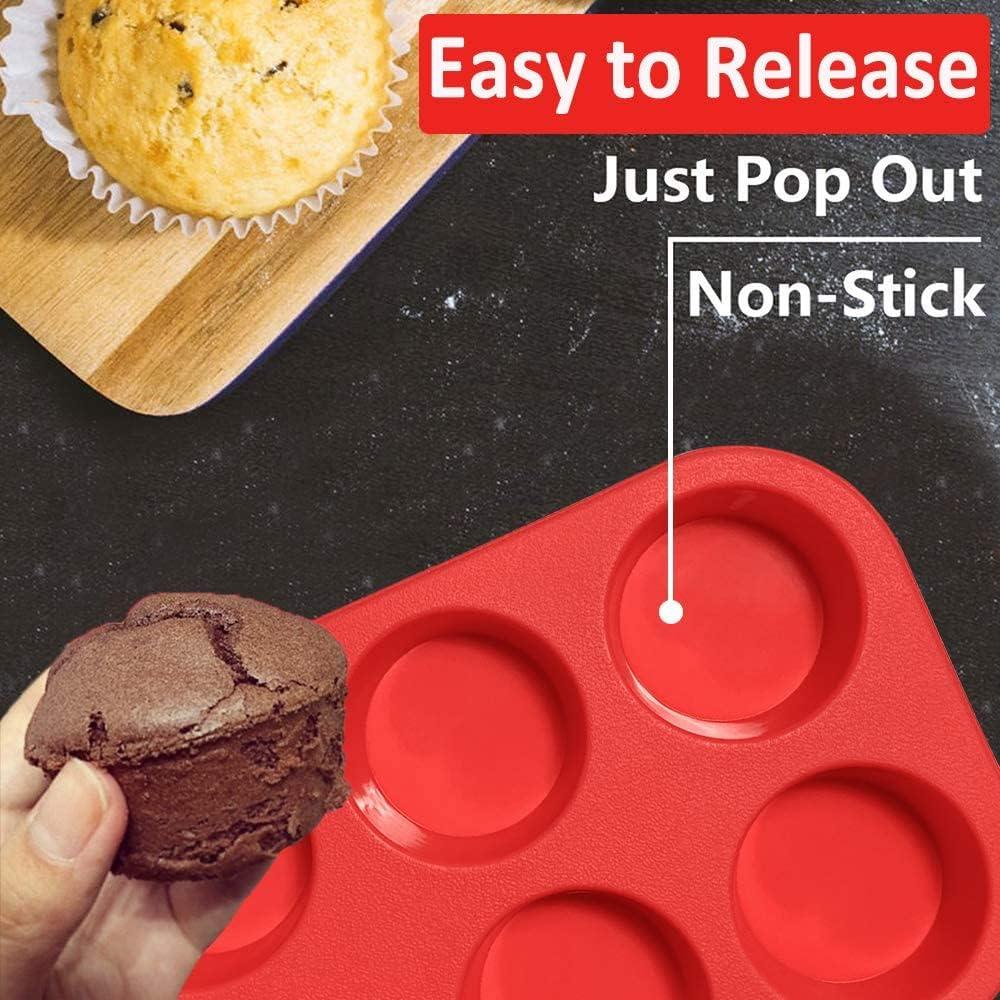 Moldes de Silicona para Muffins Walfos - 6 Tazas Antiadherentes