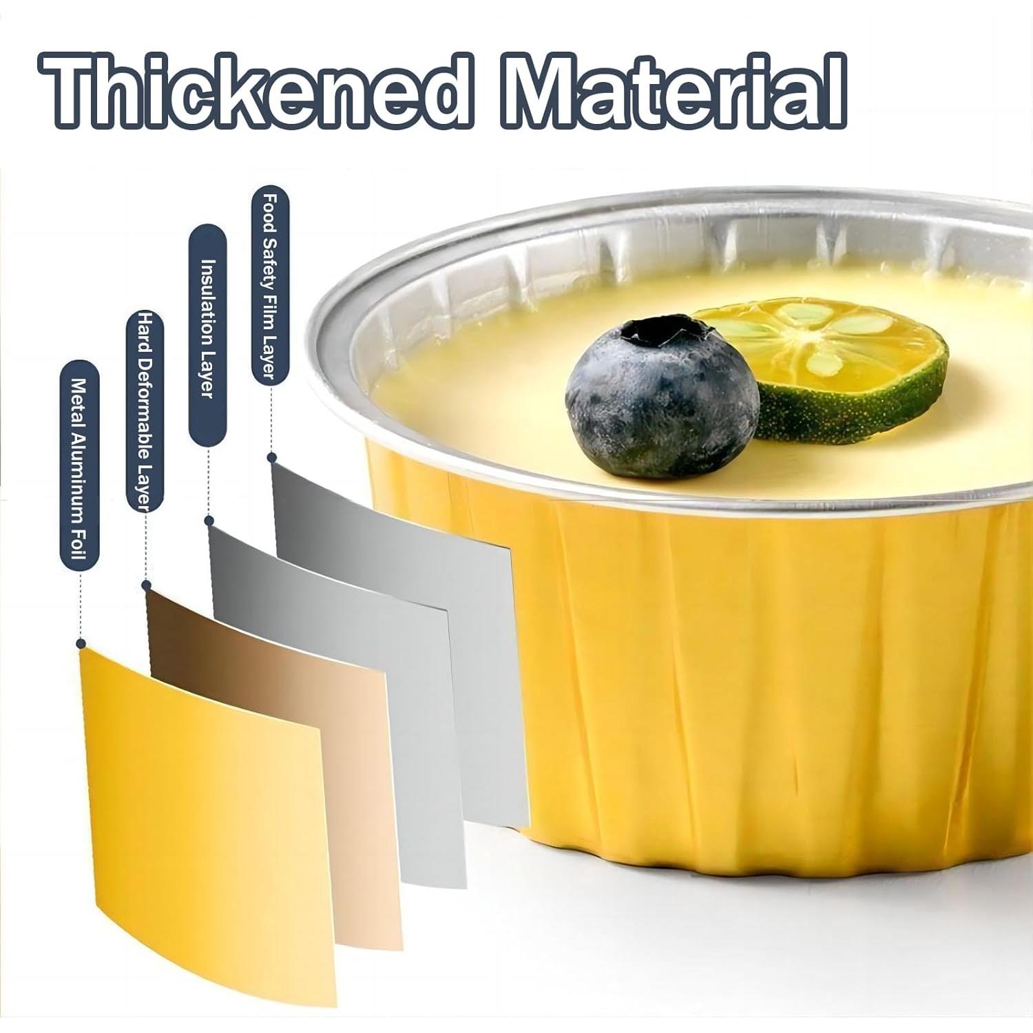 25 Moldes de Aluminio Redondos Fodofodo 150ml con Tapa Rosa