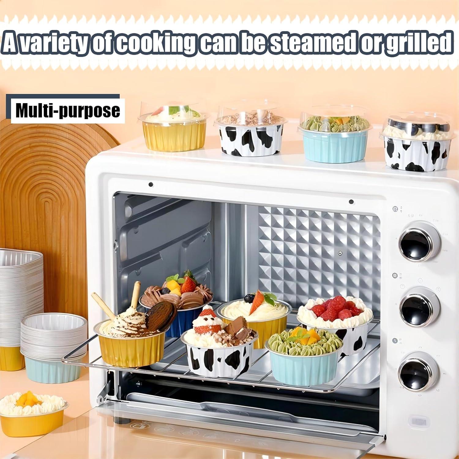 25 Moldes de Aluminio Redondos Fodofodo 150ml con Tapa Rosa