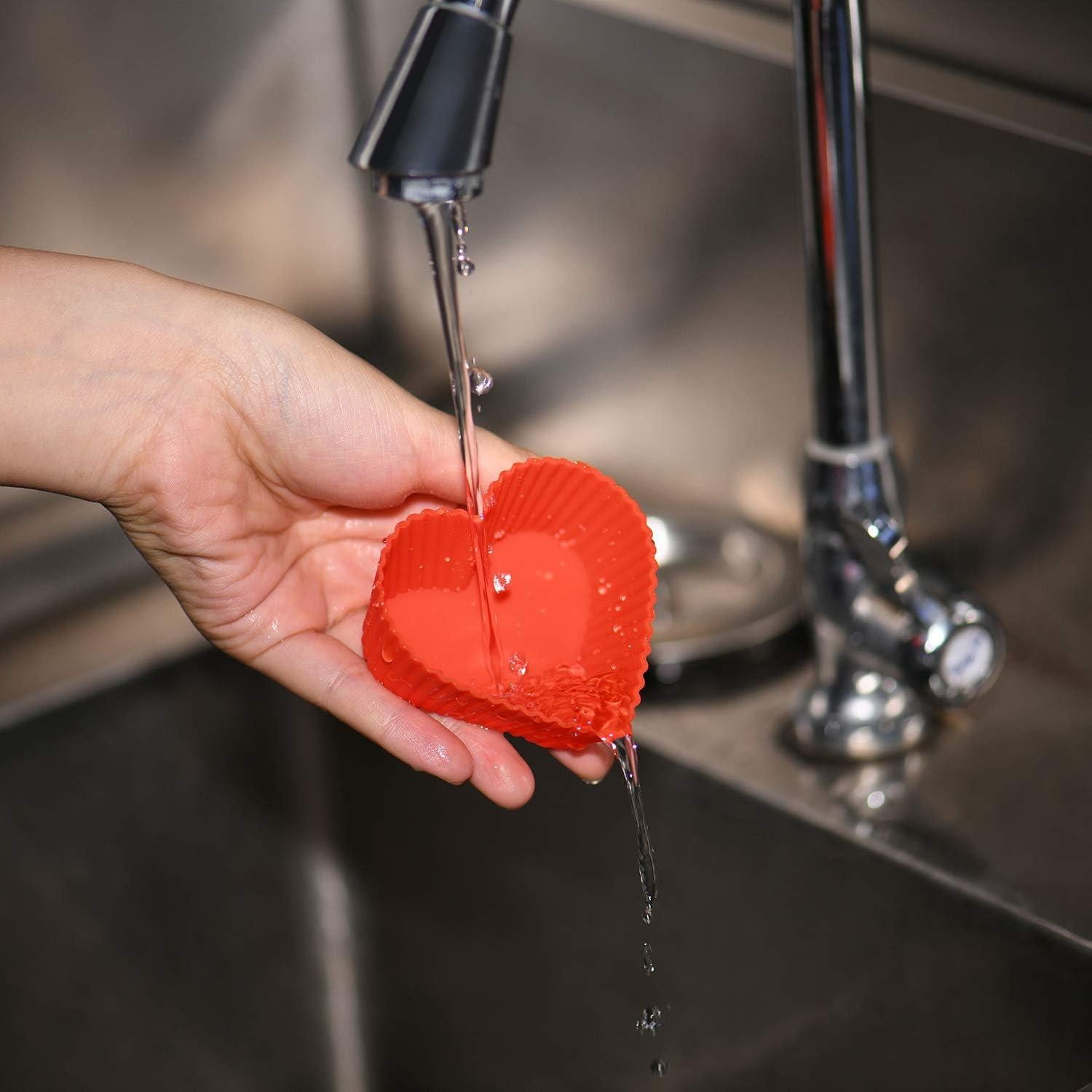 Moldes de Silicona para Cupcakes Jell-Cell Corazón 24 Pzas