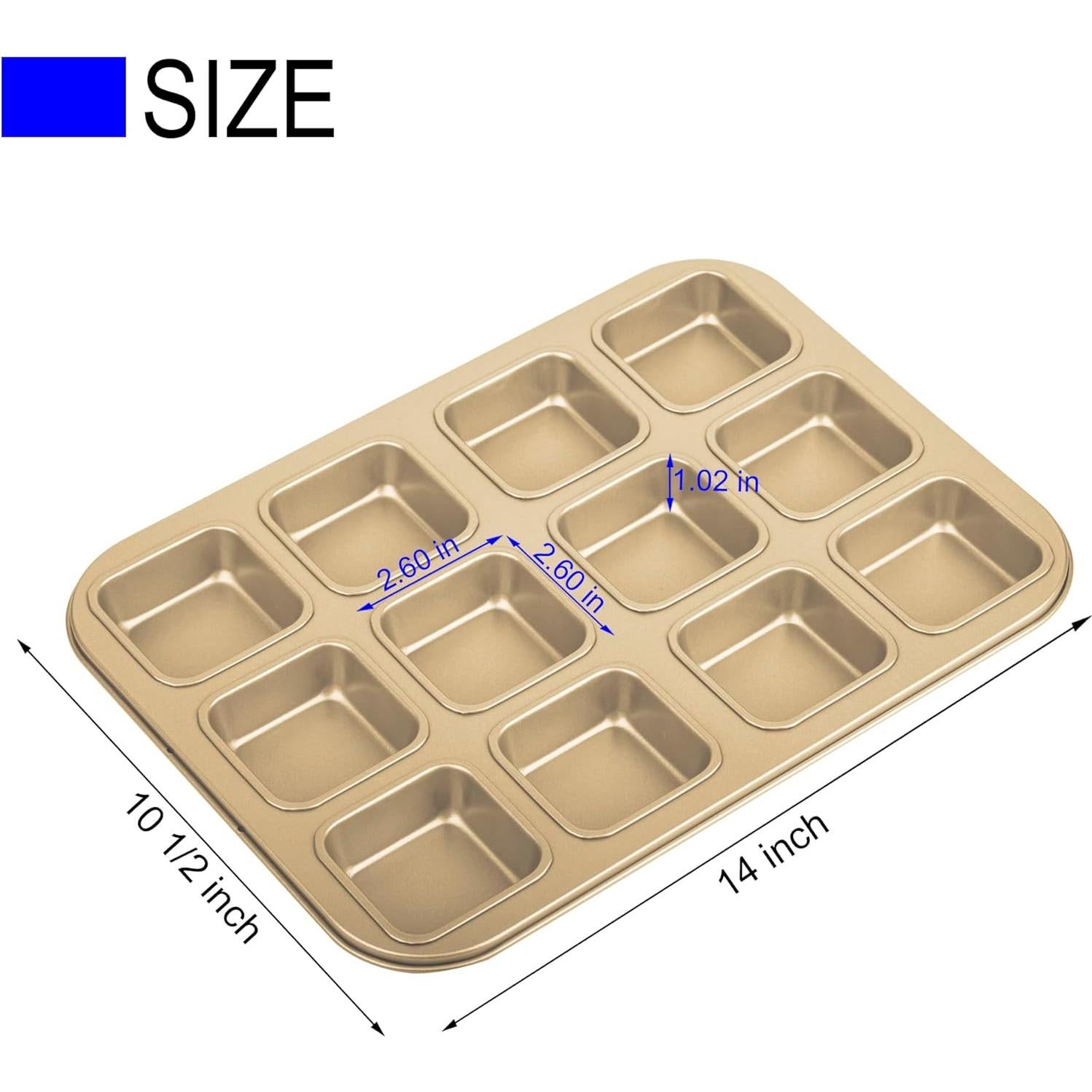 Molde para Brownies Tiawudi 2 Piezas 12 Cavidades Antiadherente