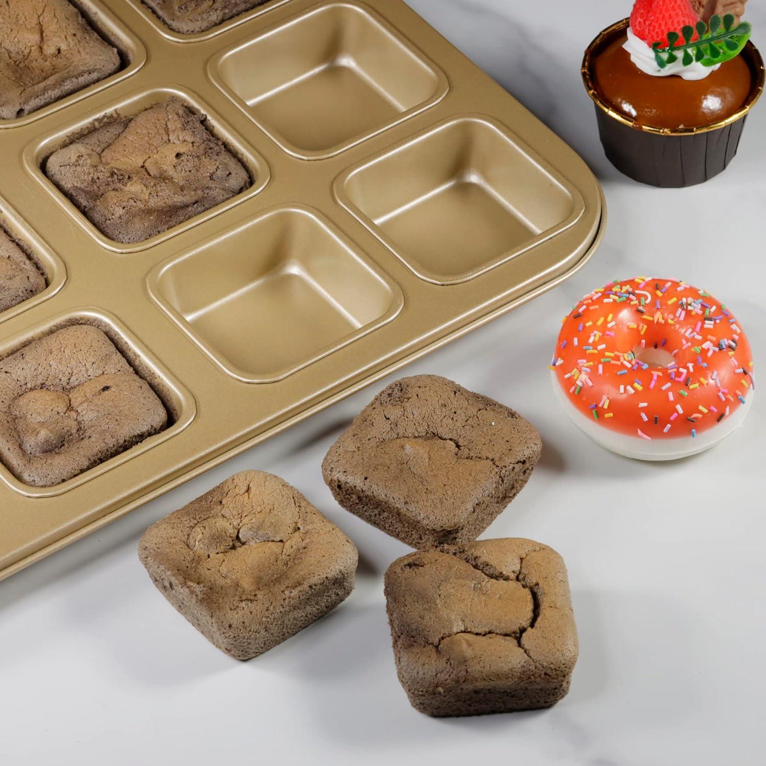 Molde para Brownies Tiawudi 2 Piezas 12 Cavidades Antiadherente