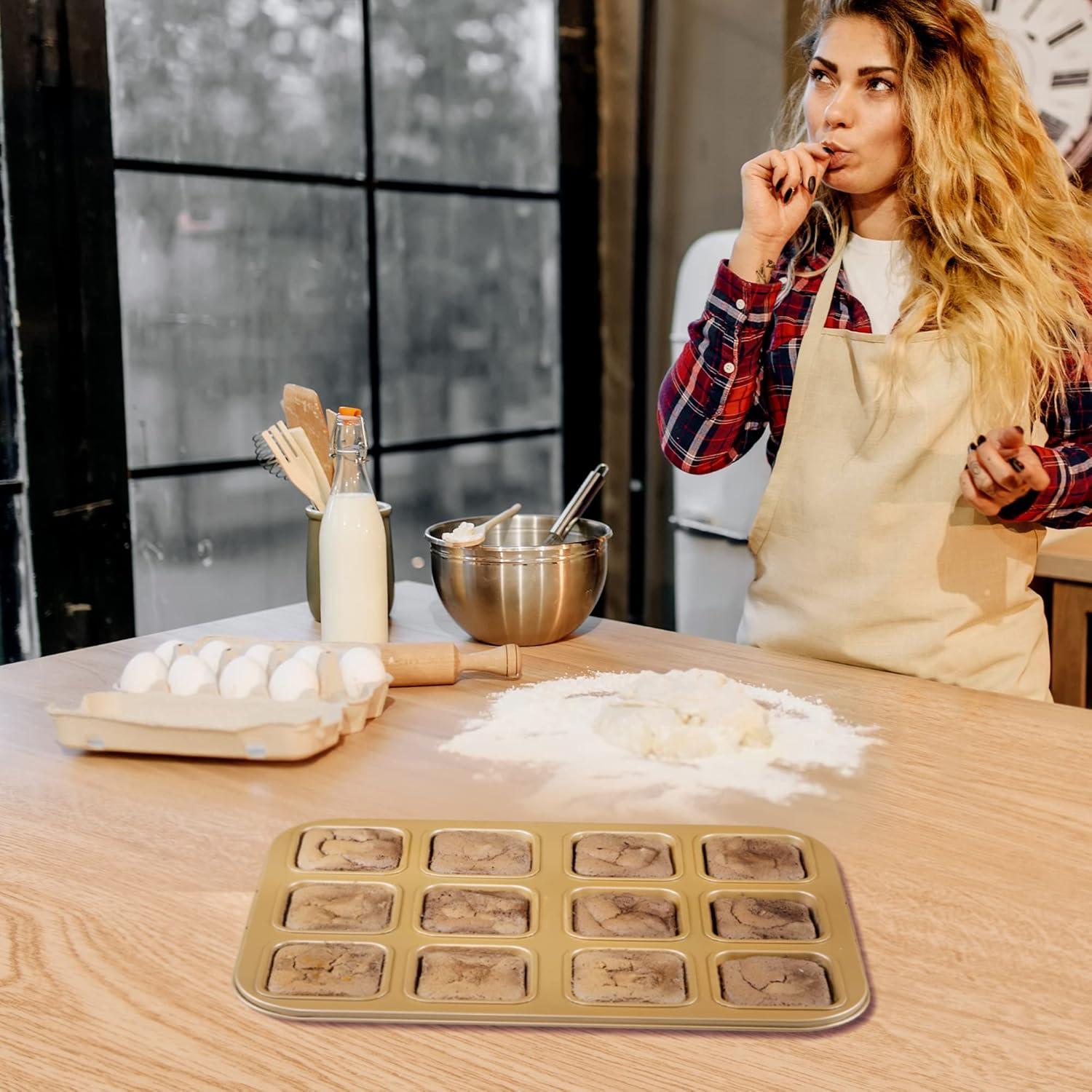 Molde para Brownies Tiawudi 2 Piezas 12 Cavidades Antiadherente