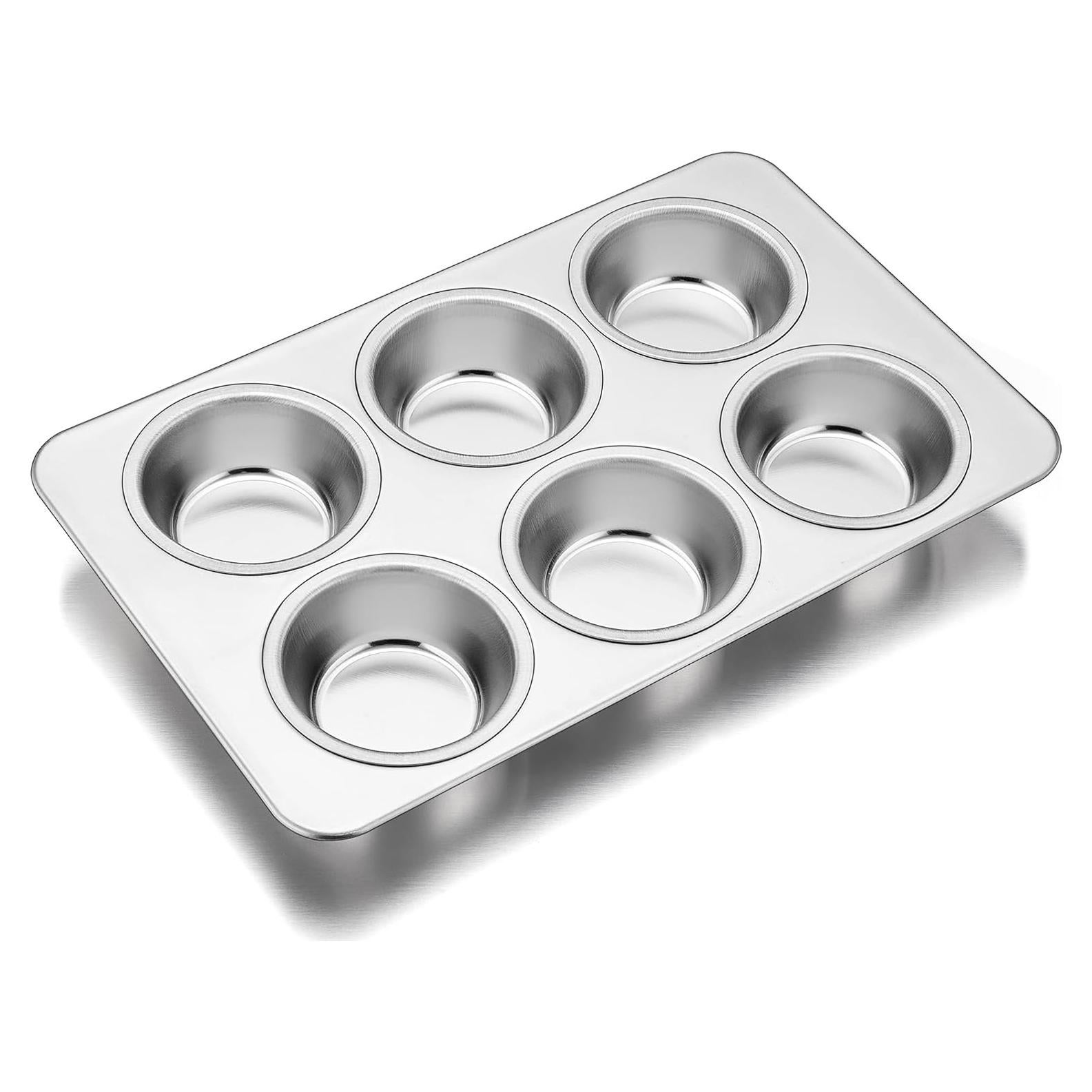 Molde para Muffins TeamFar de Acero Inoxidable 6 Tazas