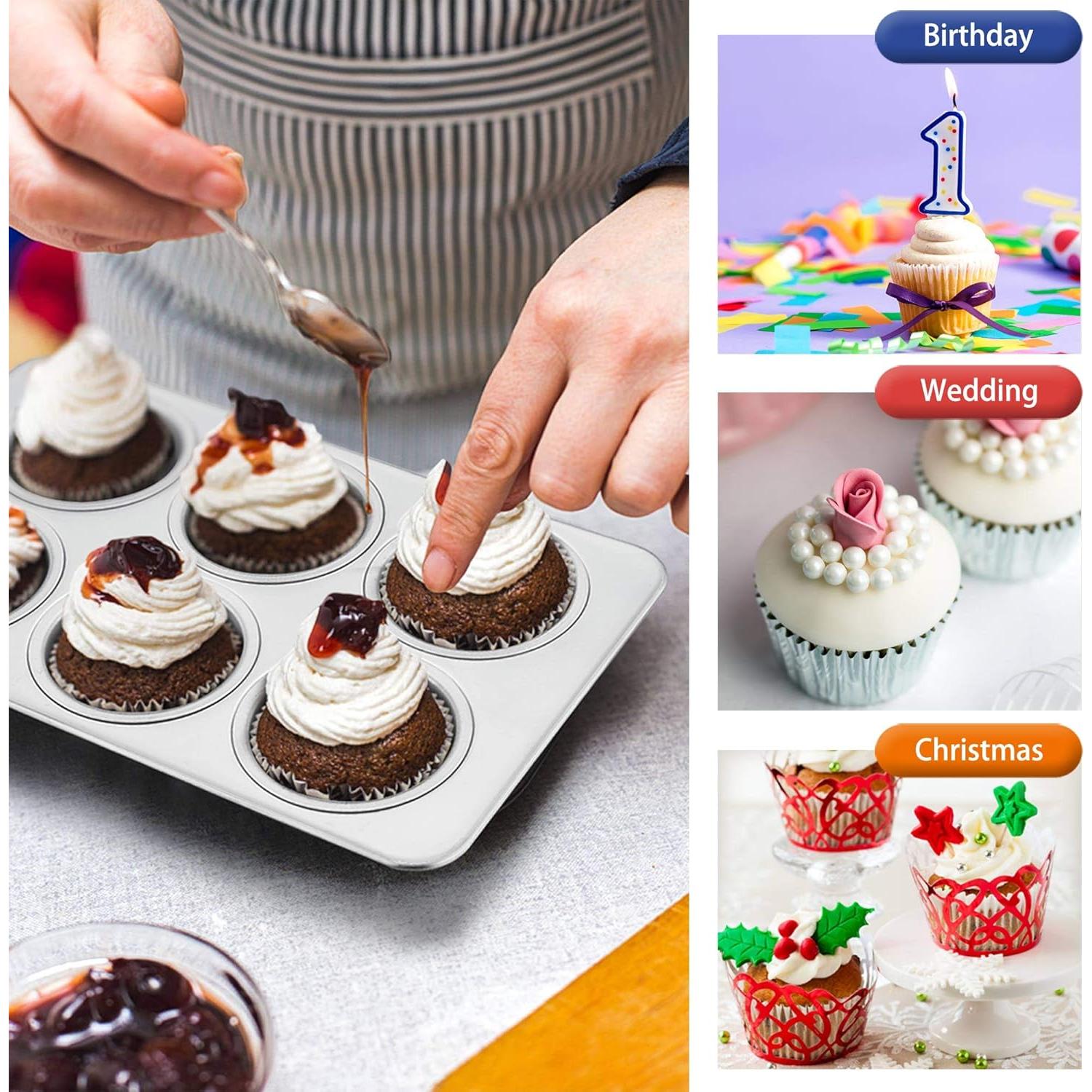 Molde para Muffins TeamFar de Acero Inoxidable 6 Tazas