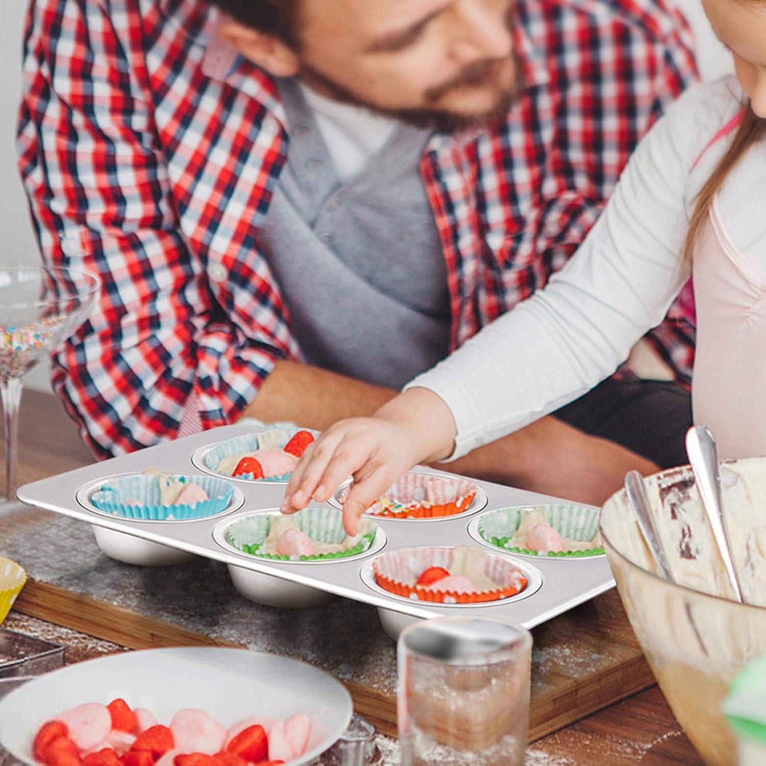 Molde para Muffins TeamFar de Acero Inoxidable 6 Tazas