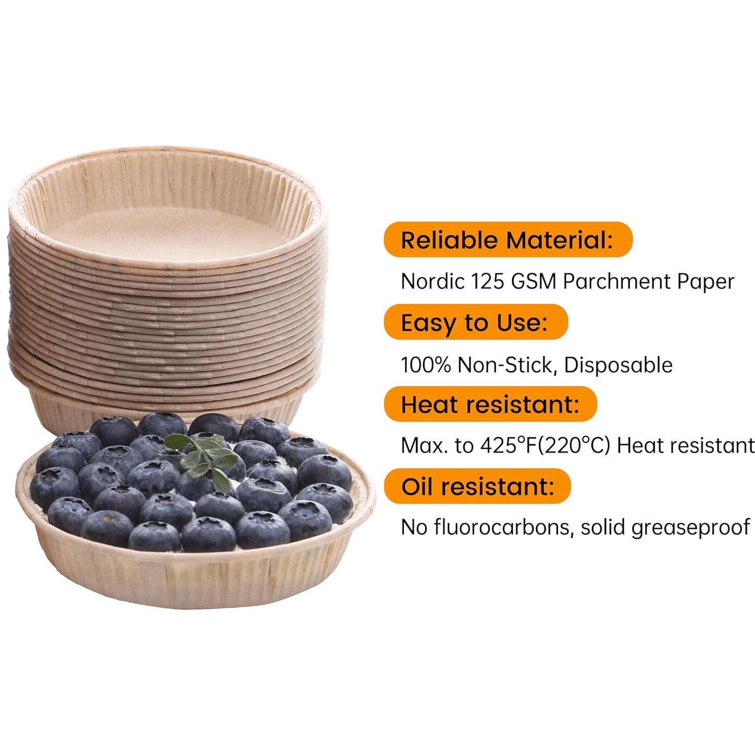 50 Moldes Mini Tartas Bake Choice 10.2 cm Antiadhesivos