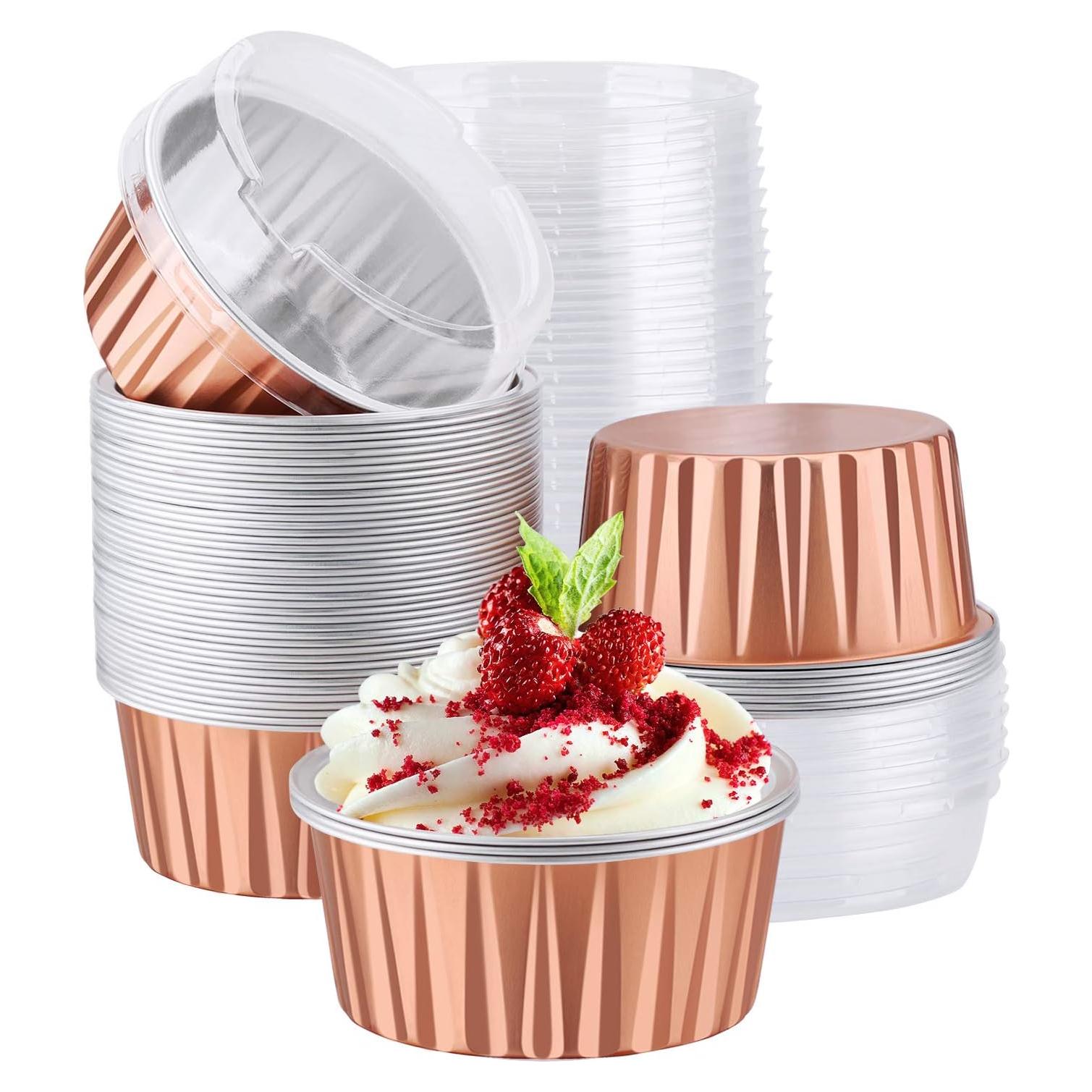 Tazas de Hornear Desechables EUSOAR 5oz Aluminio 50pcs